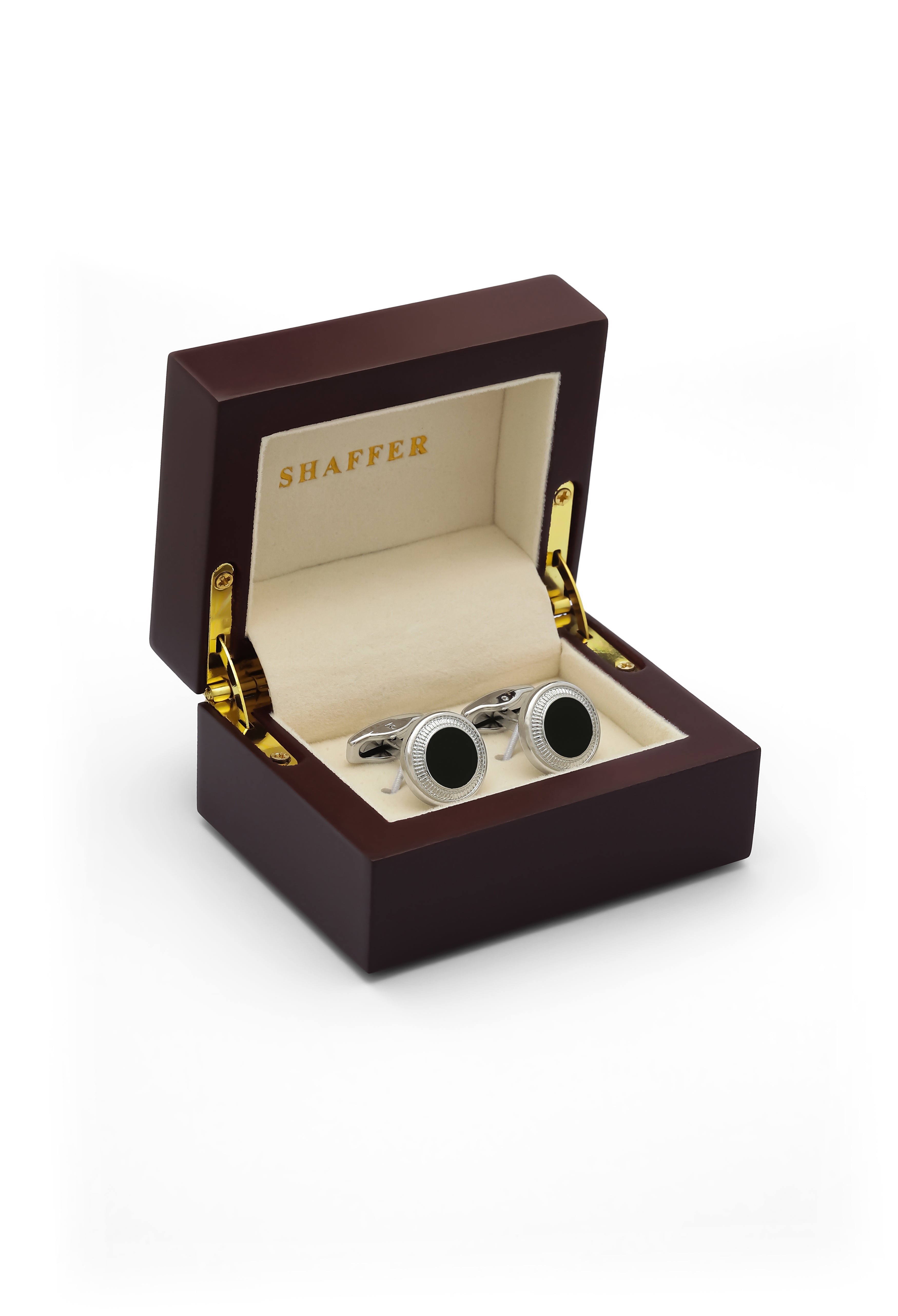 Silver Black Stone Cufflinks