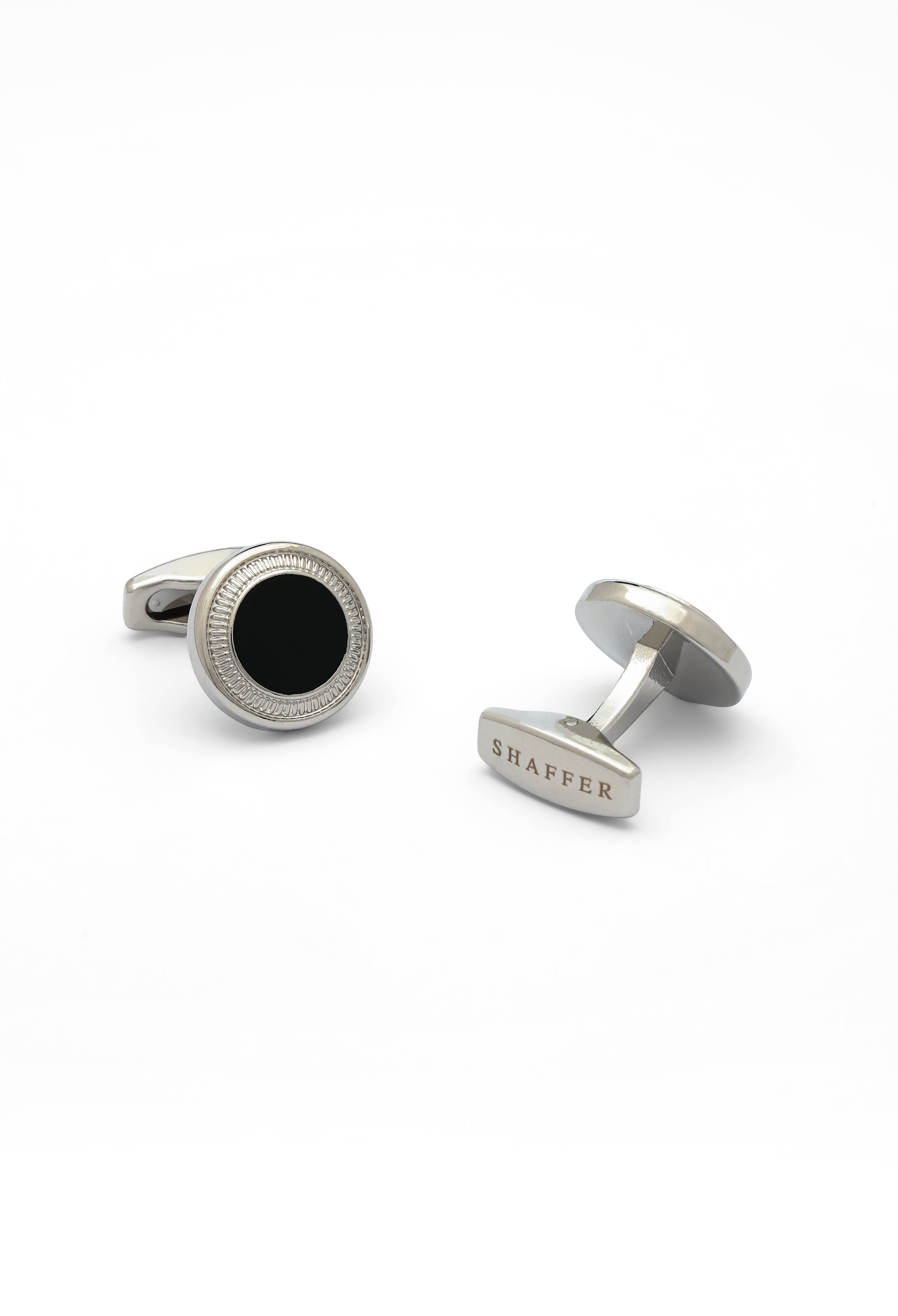 Silver Black Stone Cufflinks