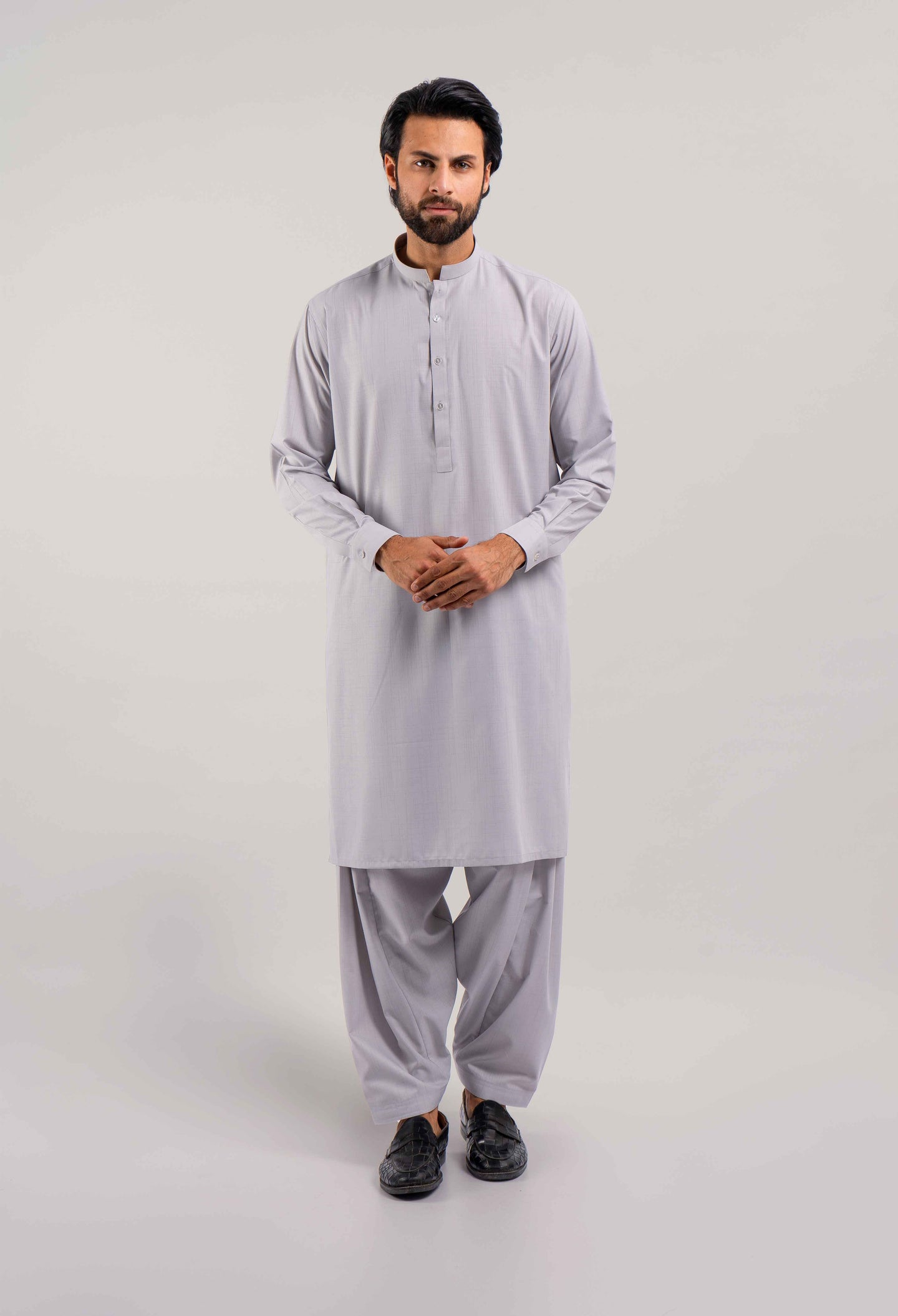 Claud Grey Blended Kameez Shalwar