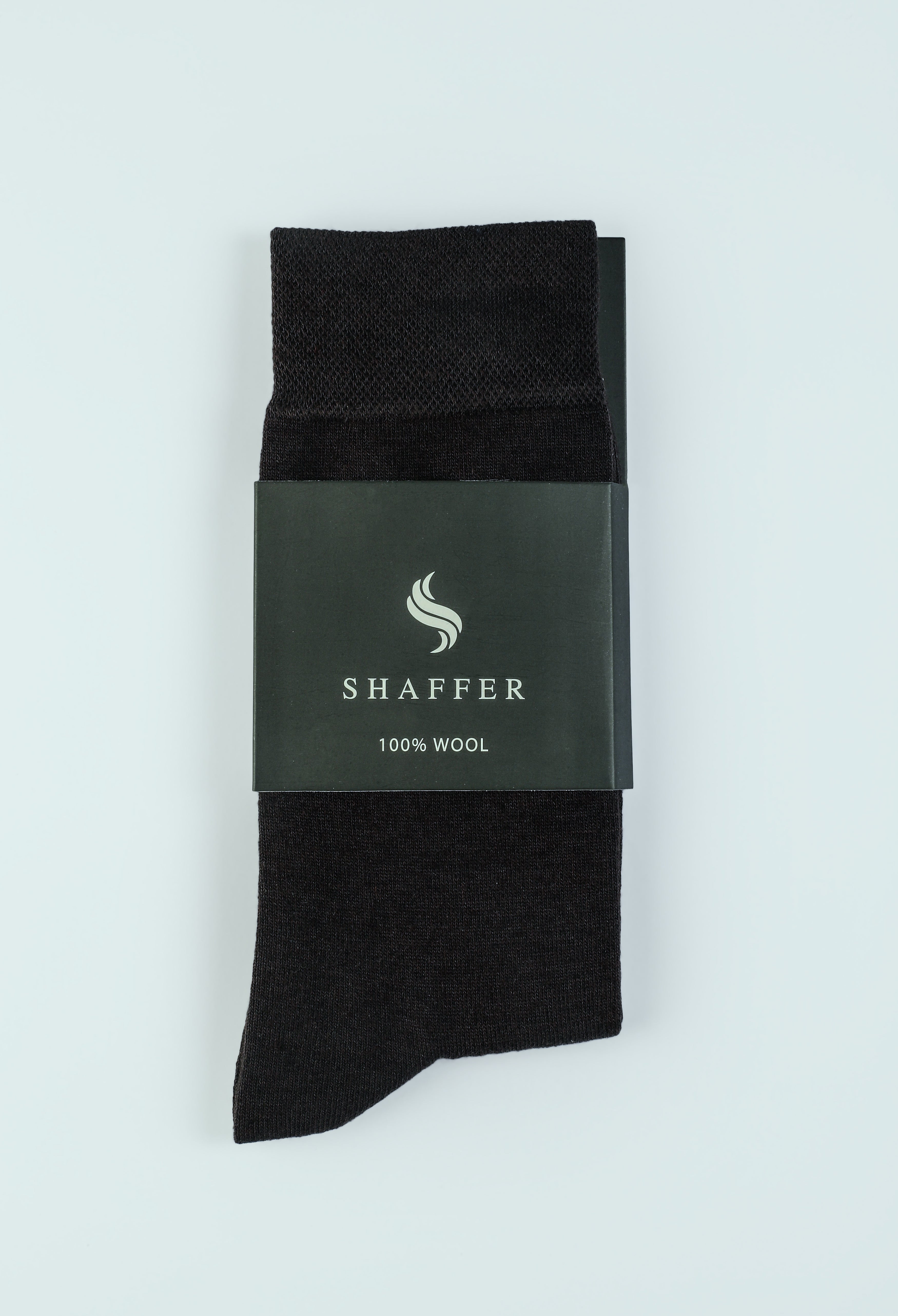 Dark Brown Wool Plain Socks