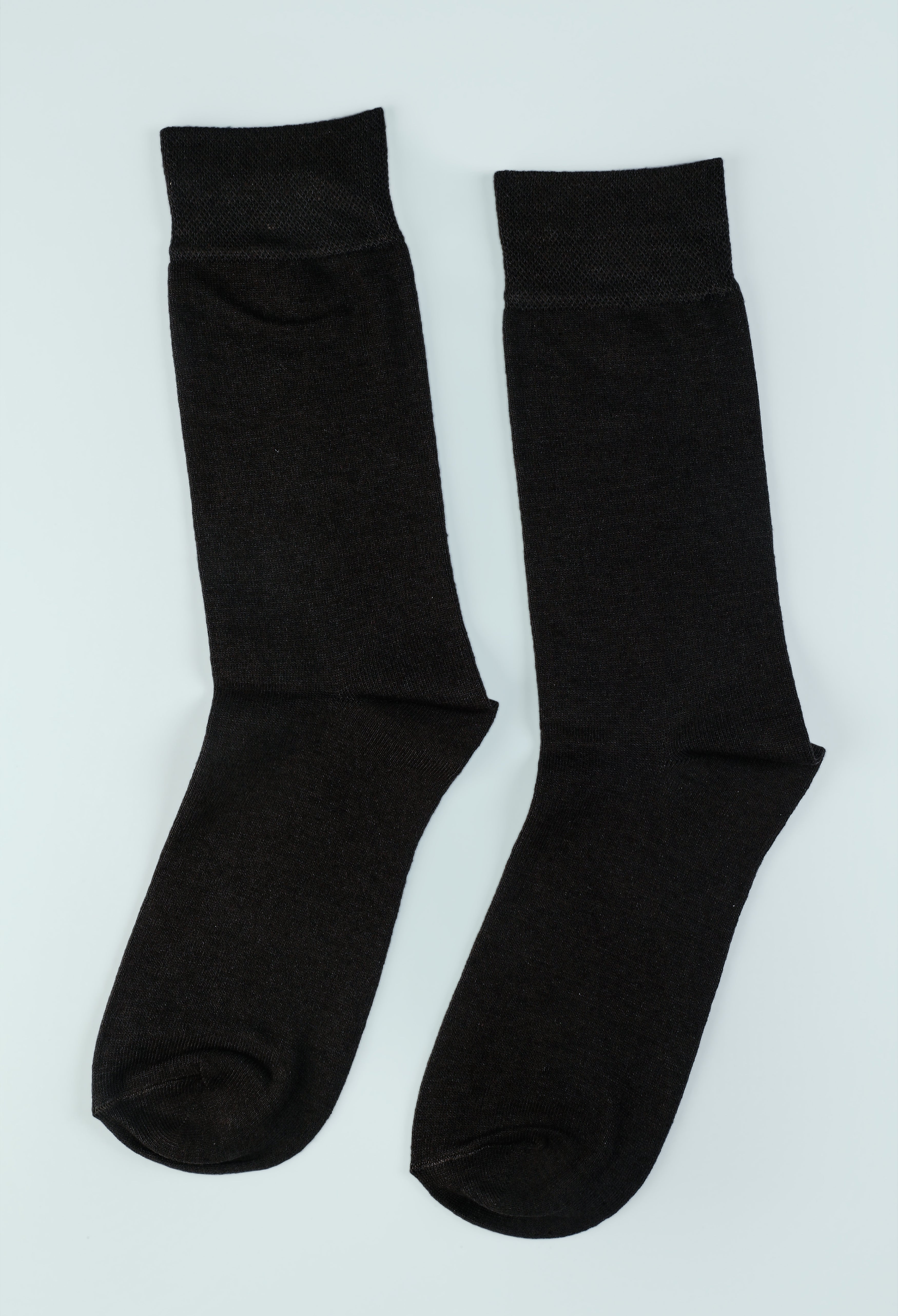 Dark Brown Wool Plain Socks