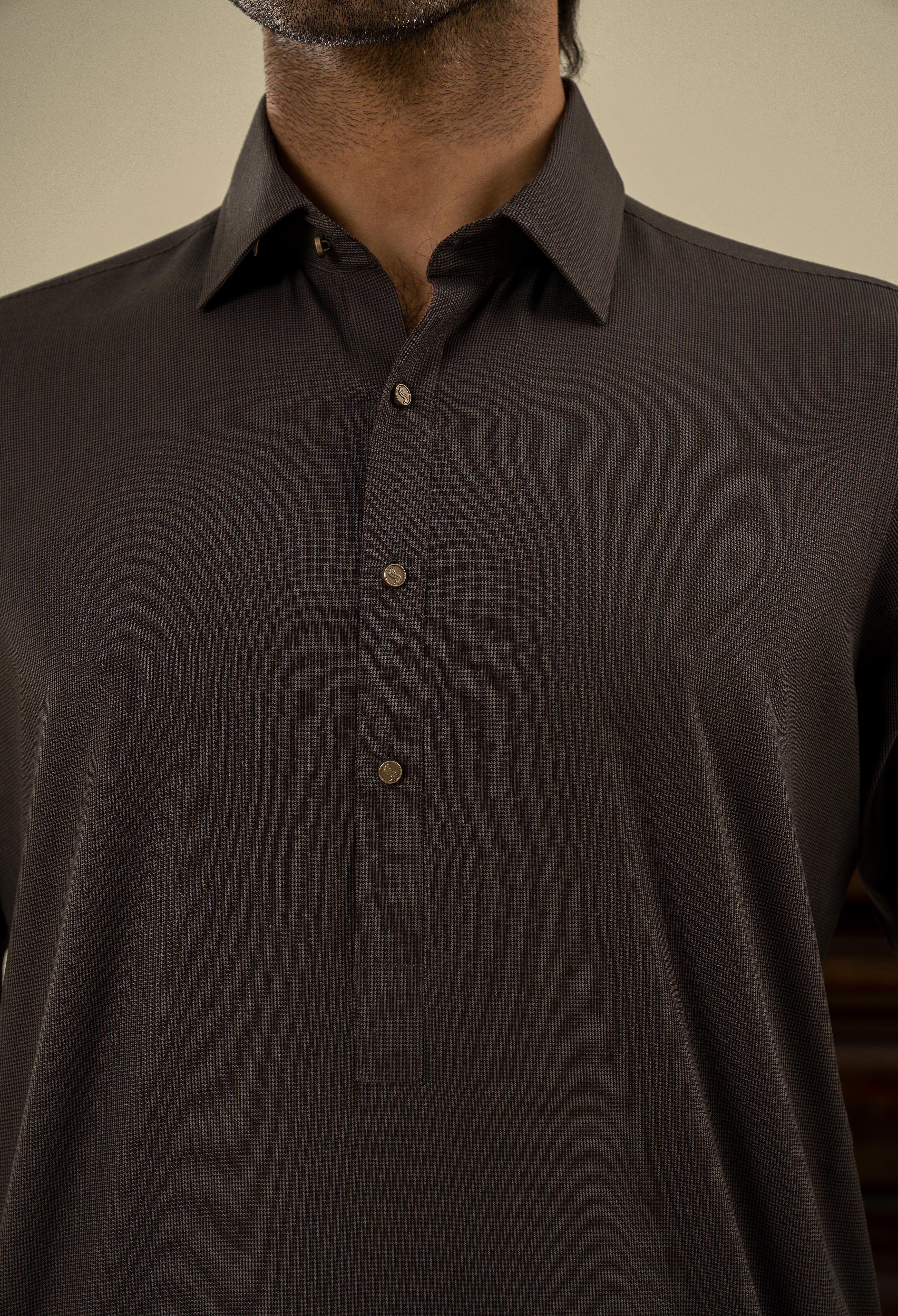 Expresso Brown Plain Kameez Shalwar