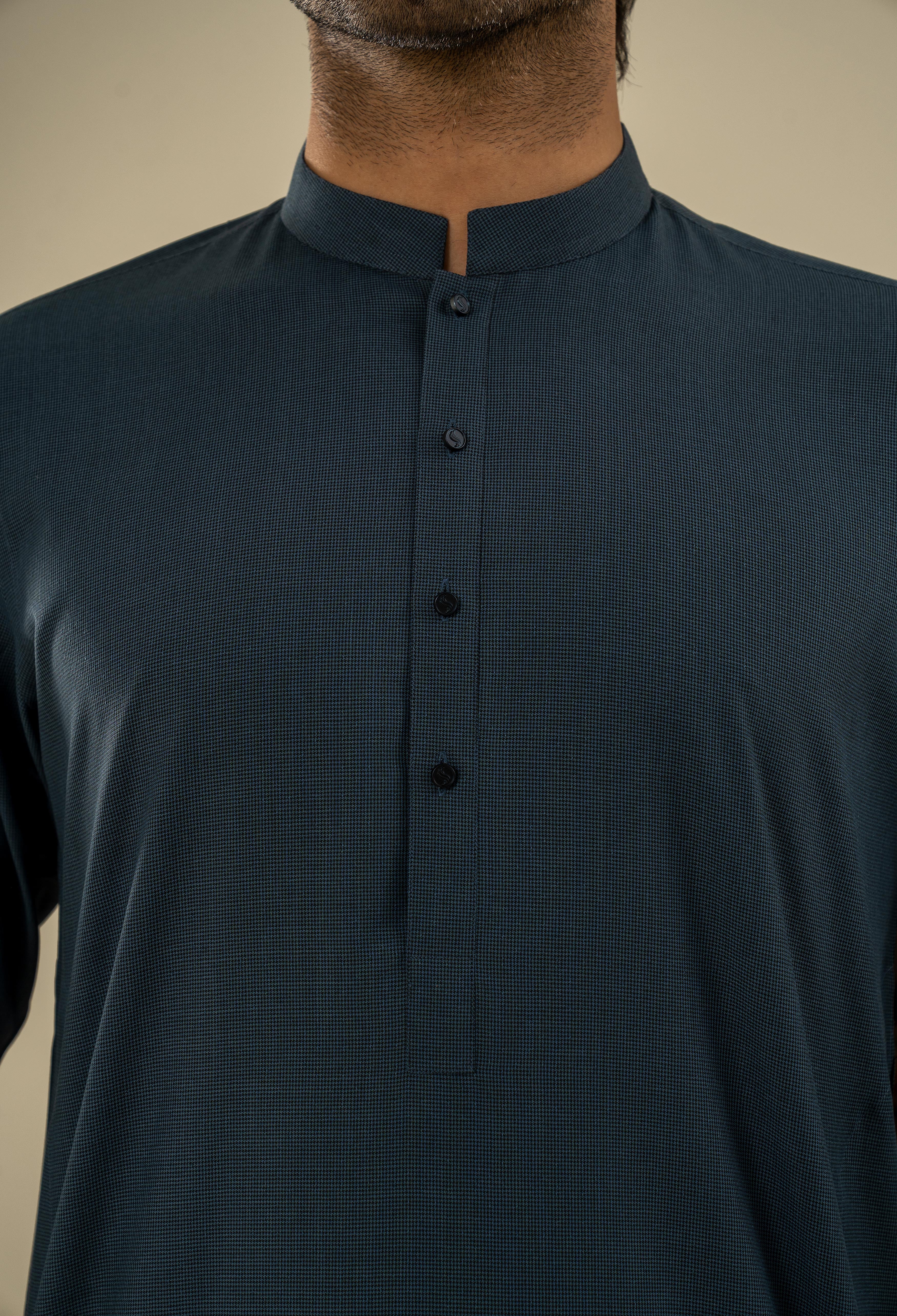 Ocean Blue Plain Kameez Shalwar