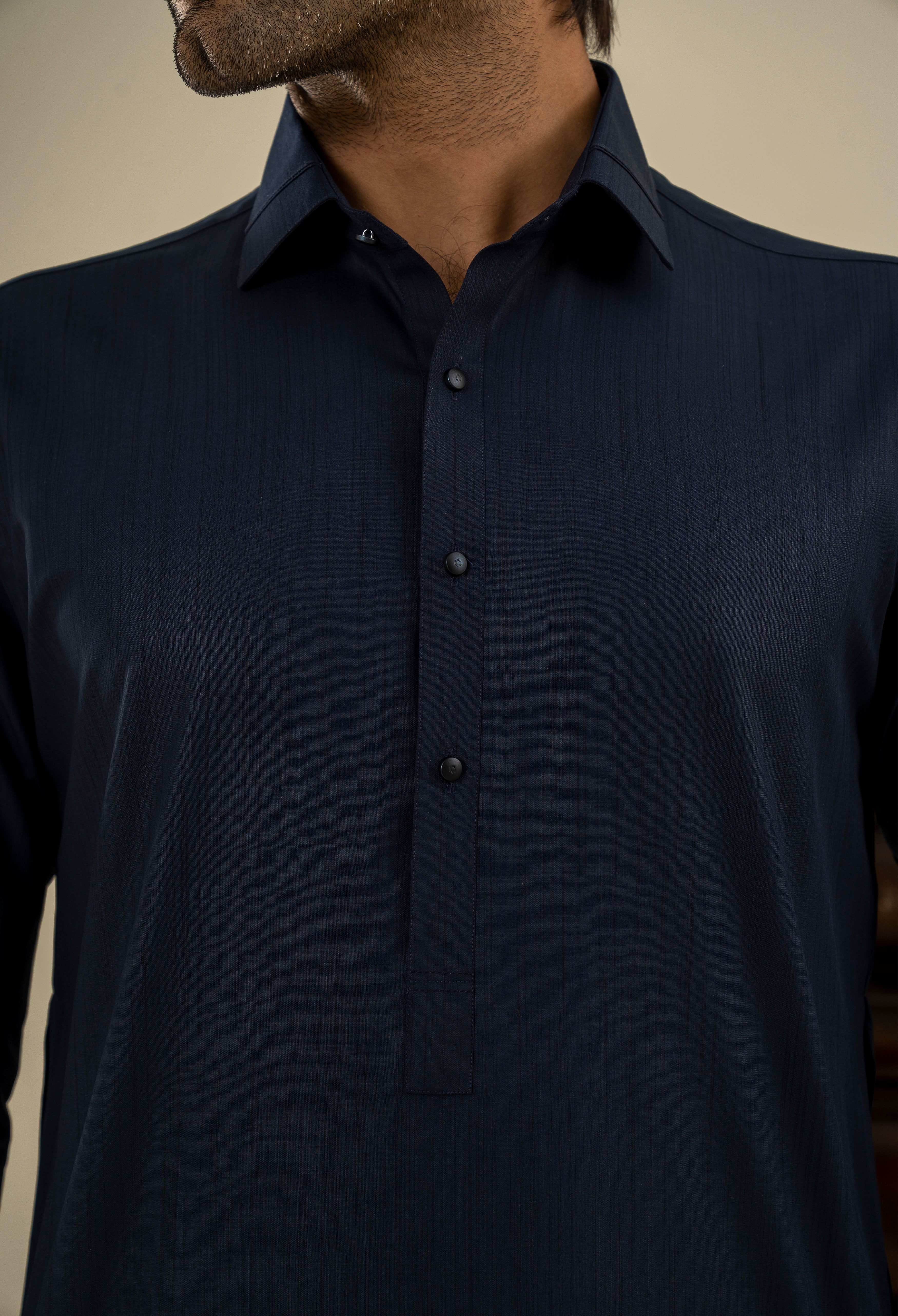 Pigeon Blue Detailing Kameez Shalwar