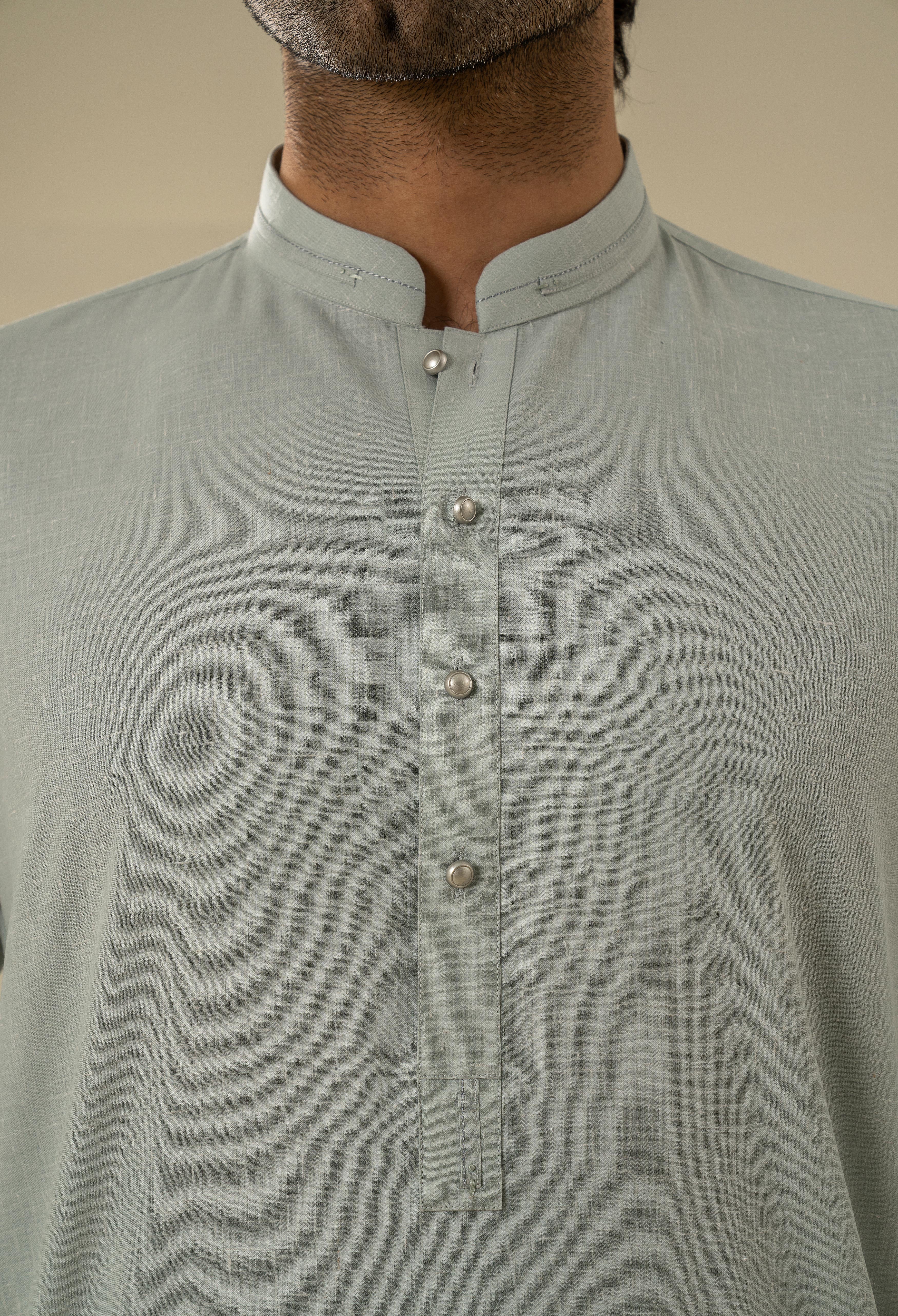 Light Green Detailing Kurta Pajama