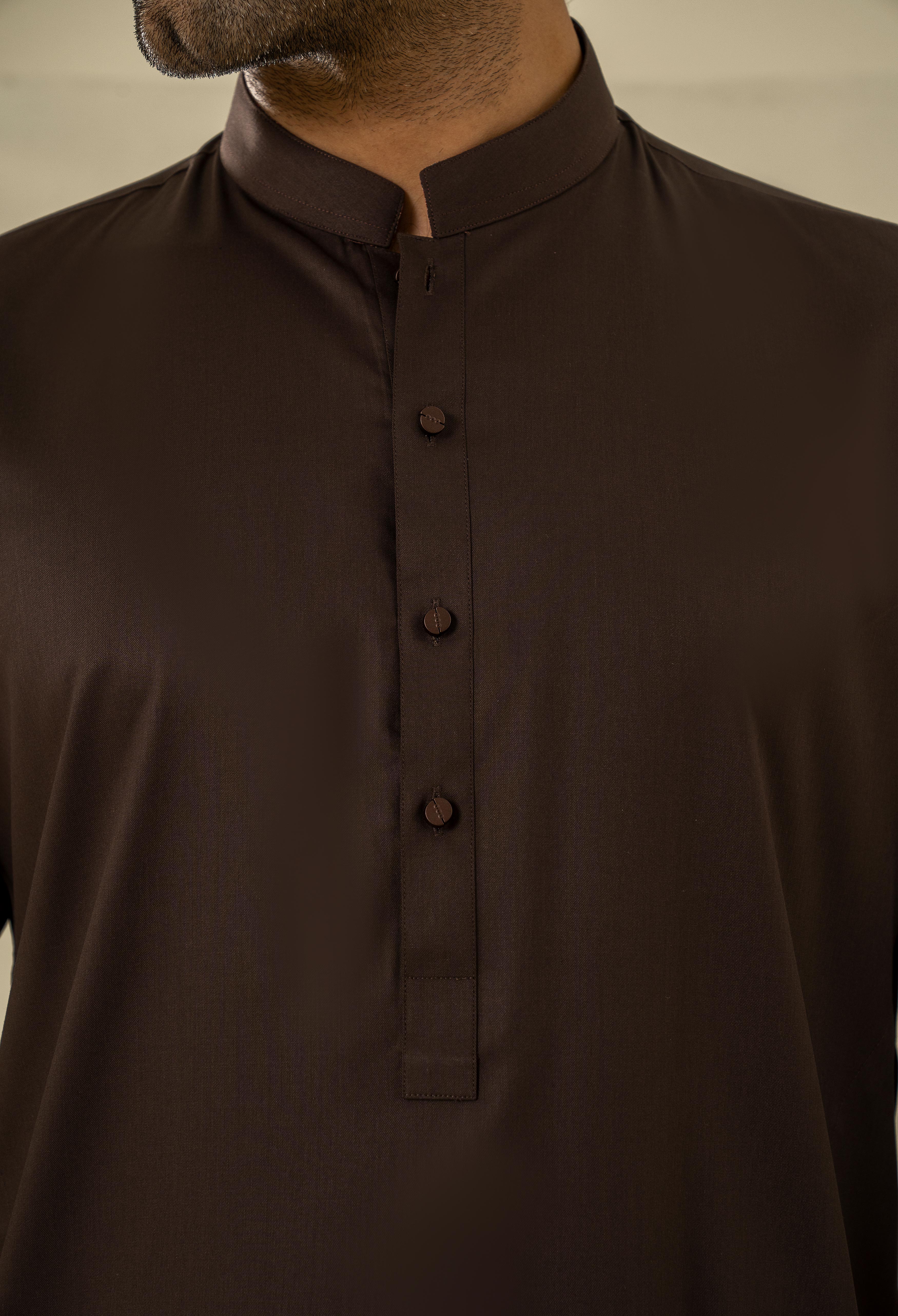 Rust Brown Detailing Kameez Shalwar