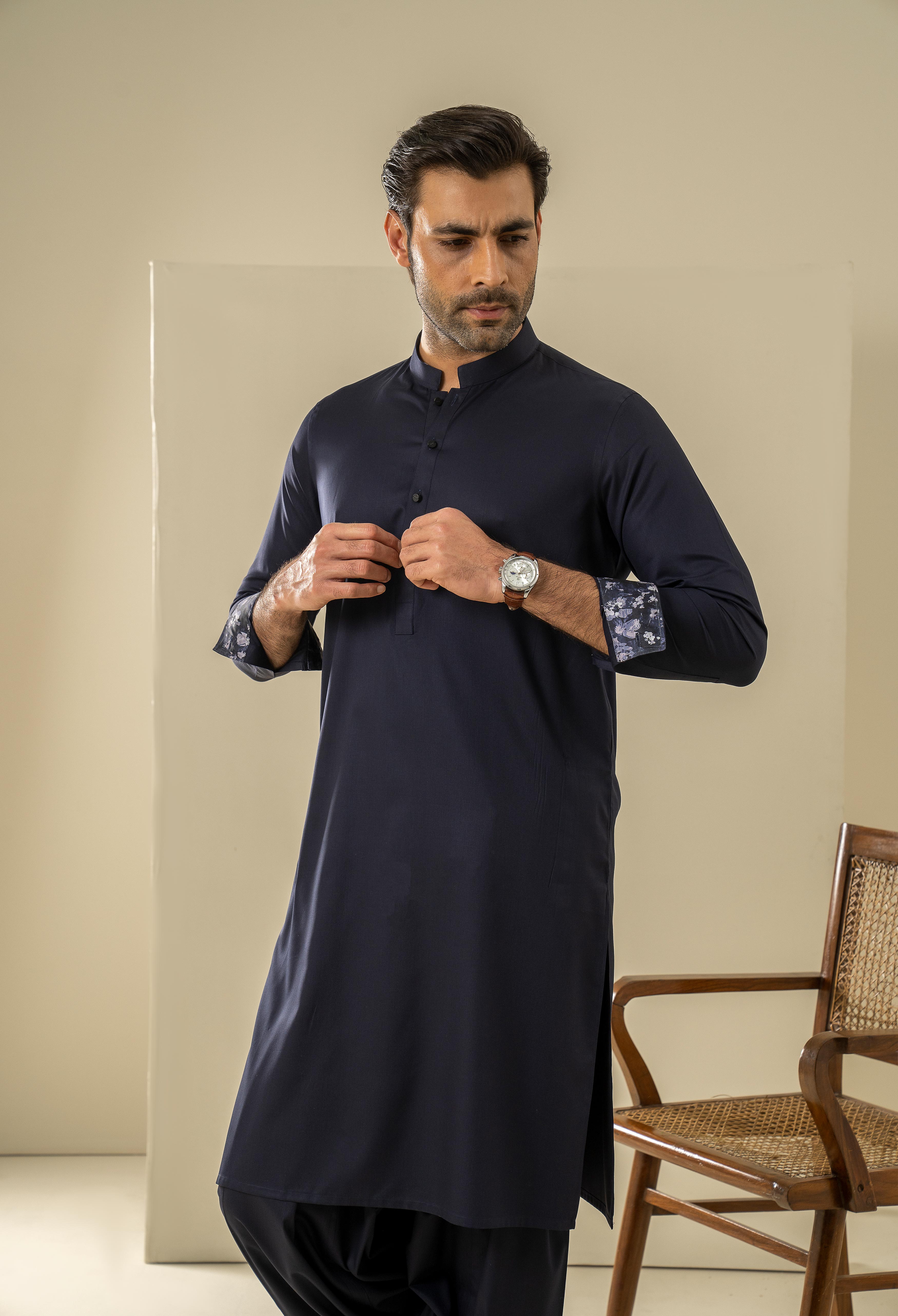 Hale Navy Detailing Kameez Shalwar