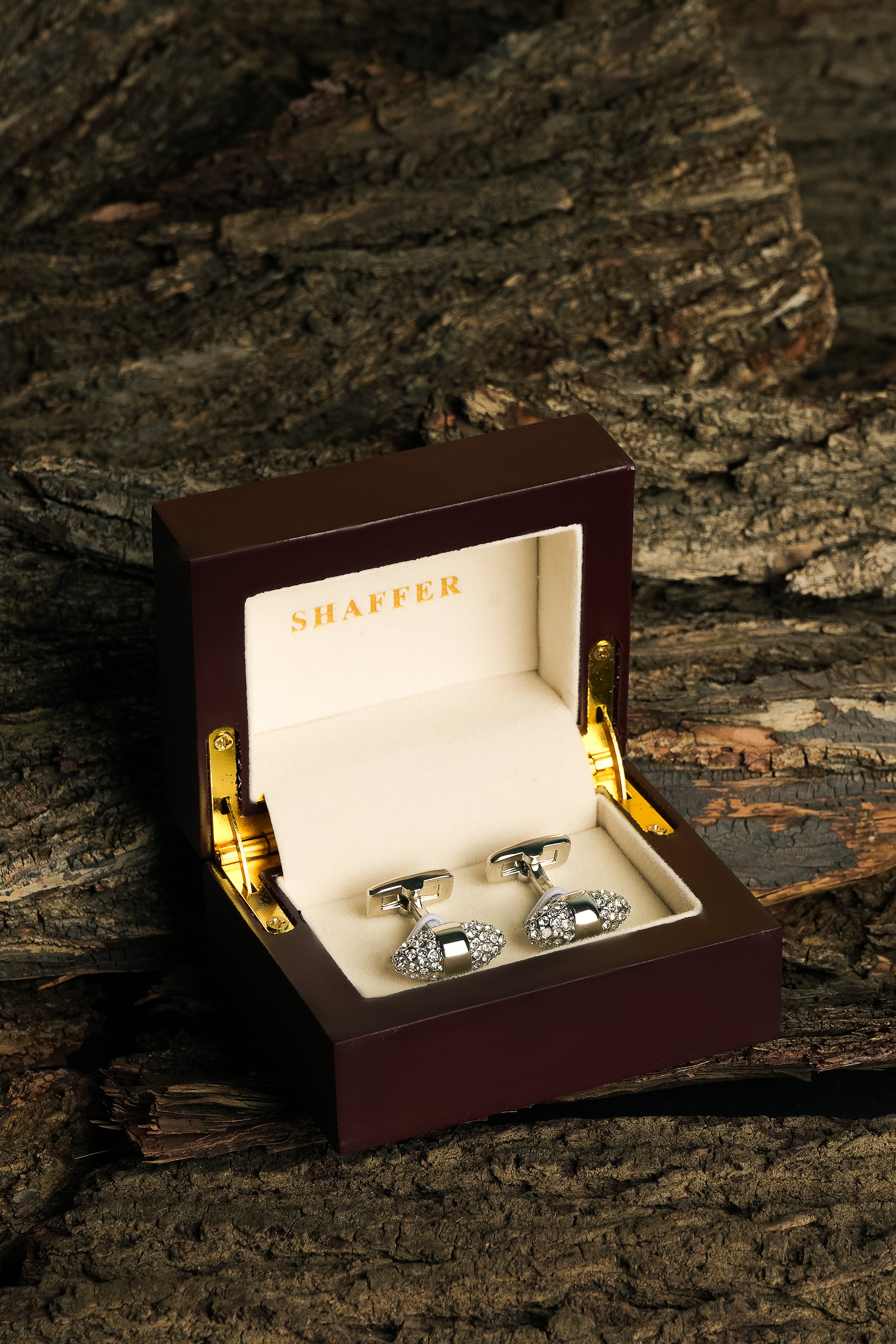 Silver White Veil Cufflink