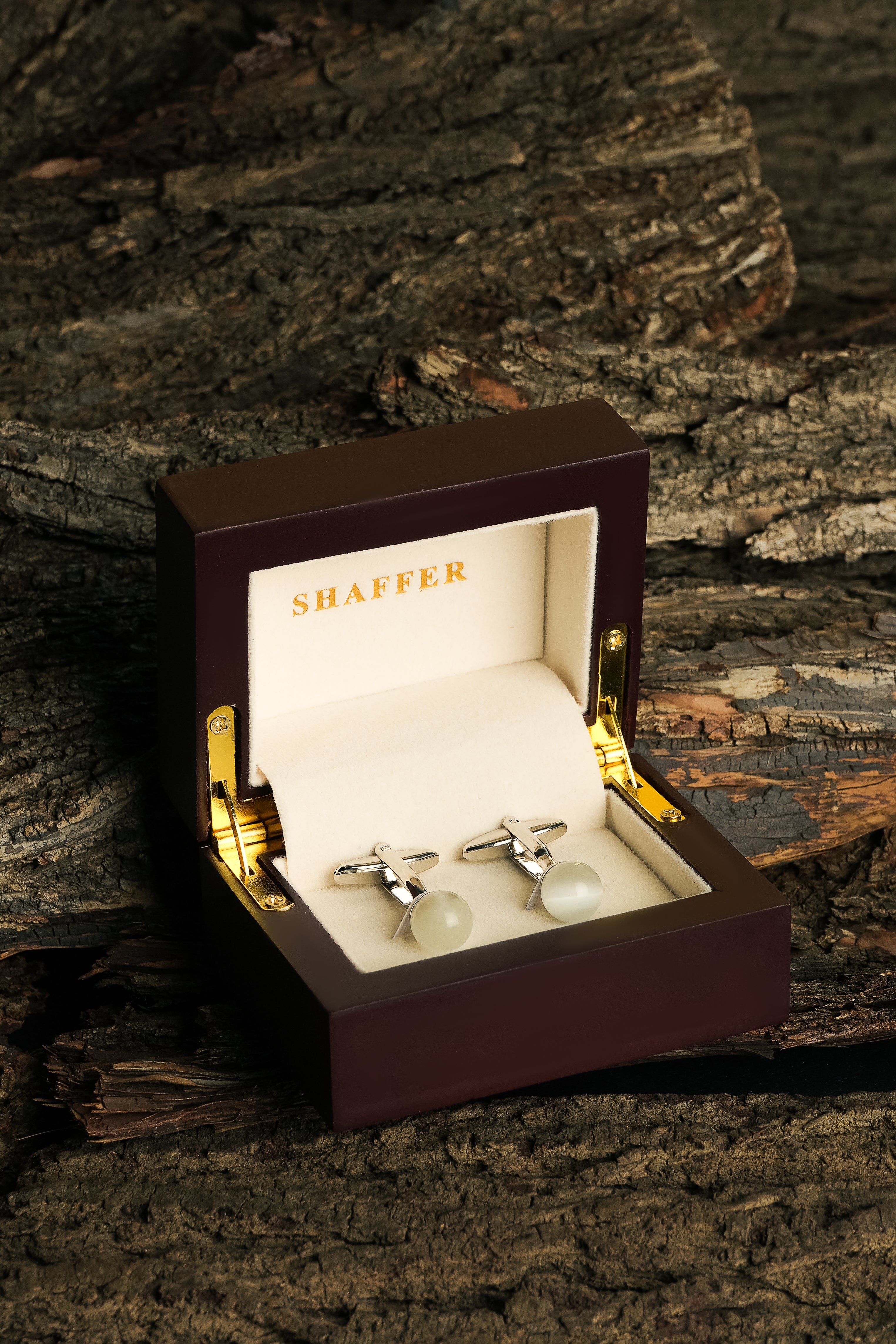 Pearl White Stone Cufflink