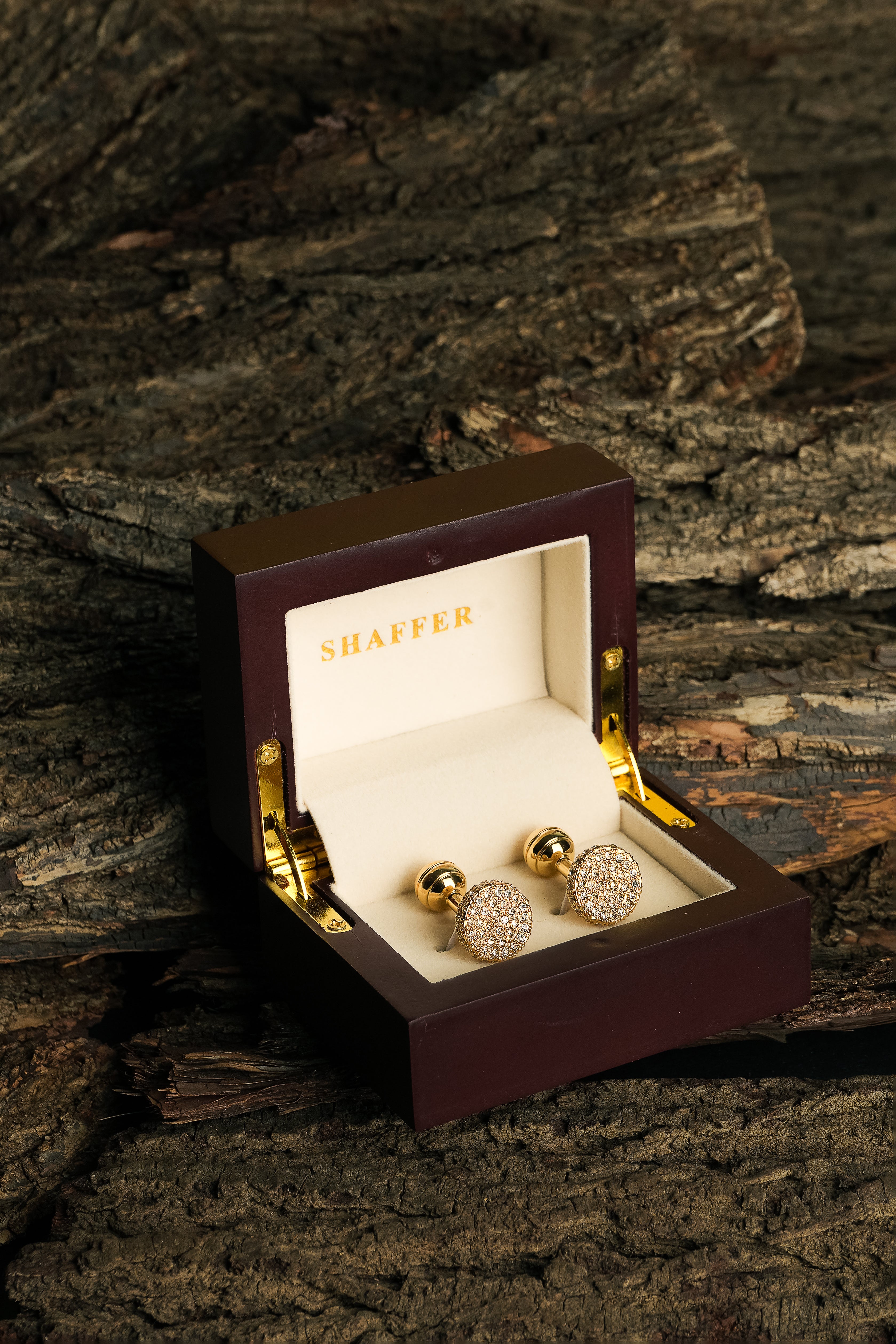 Goldenrod Stone Circle Cufflink