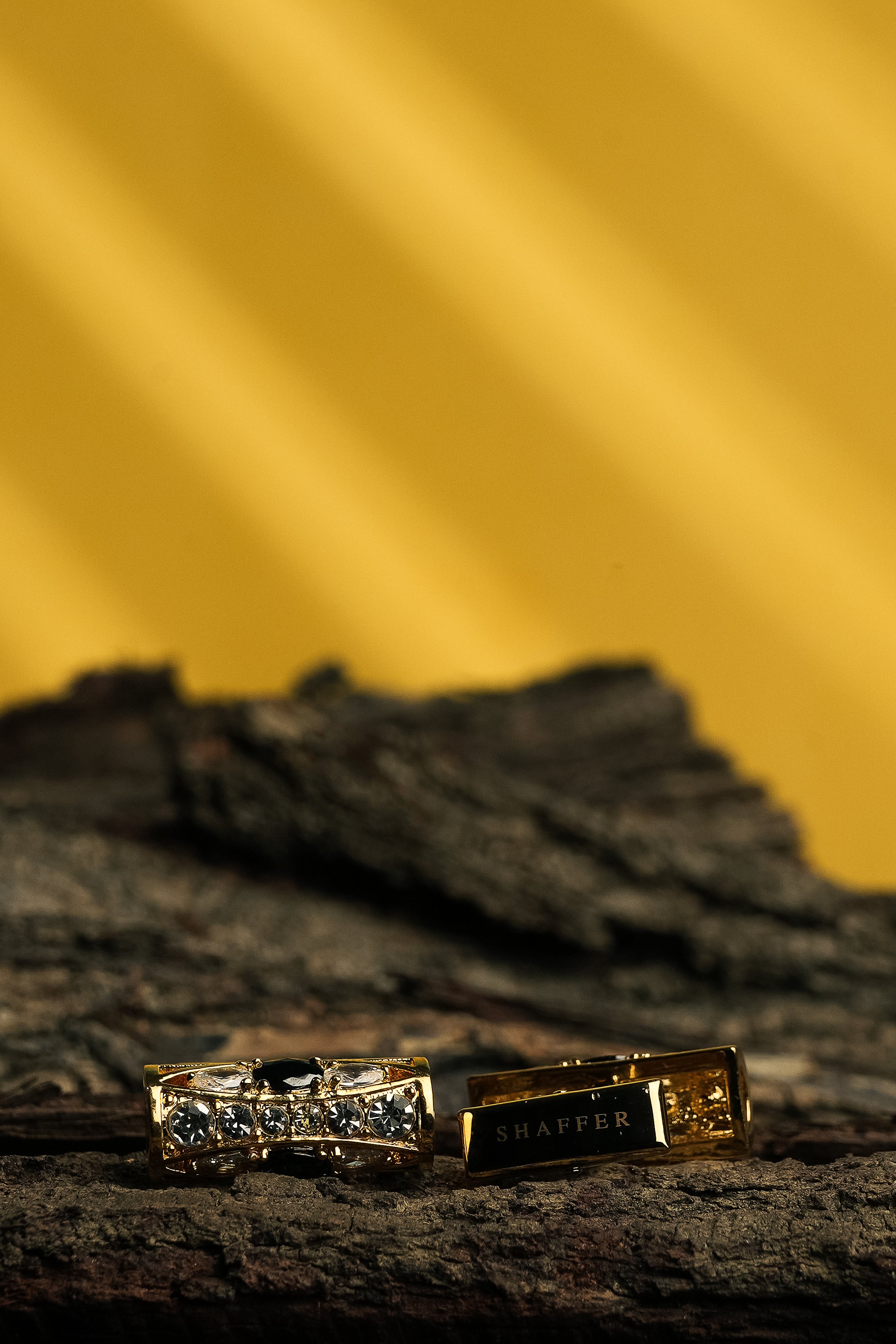 Goldenrod Diamond Stick Cufflink