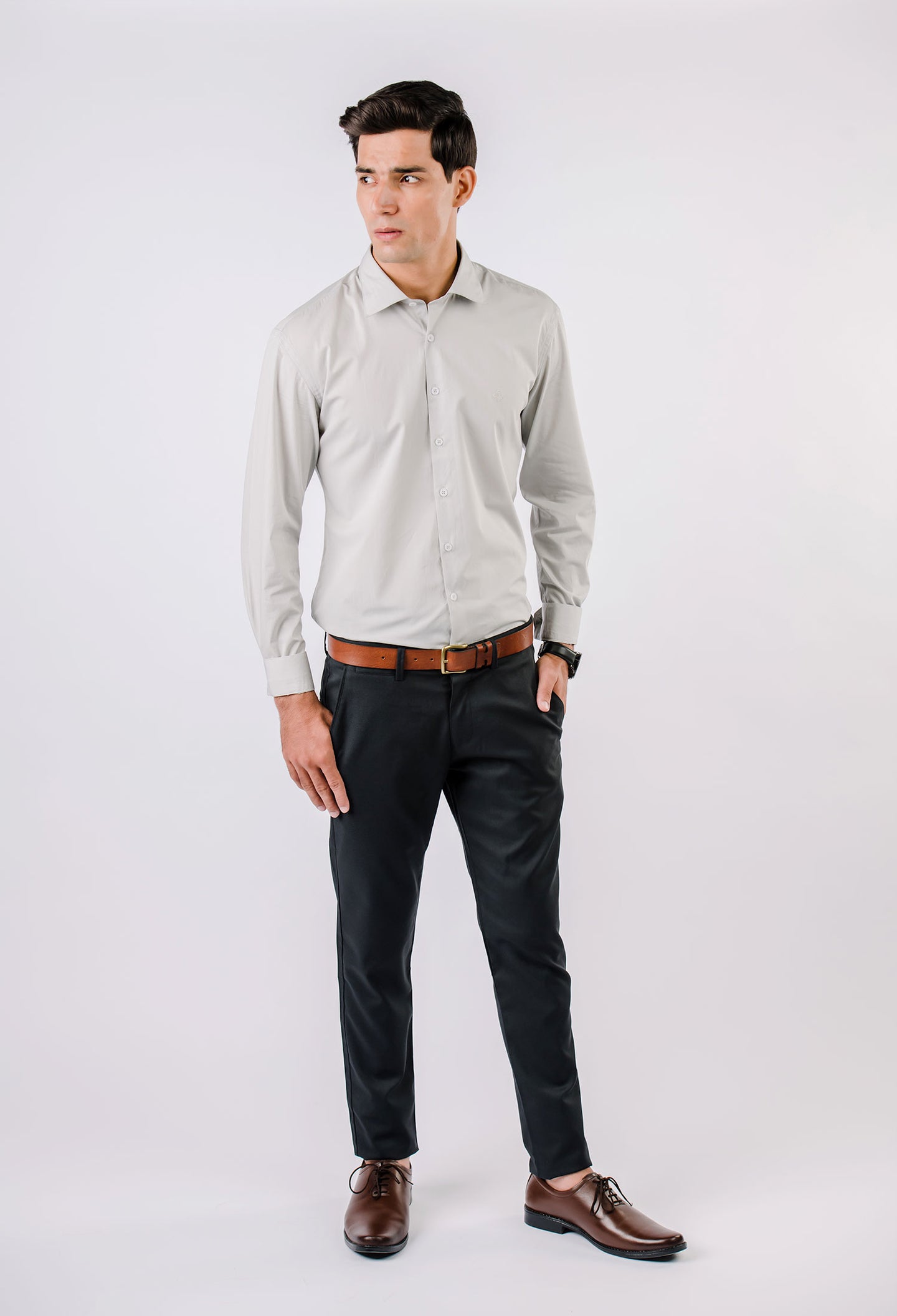 Cloud Grey Egyptian Giza Cotton Shirt (CSH-000040)