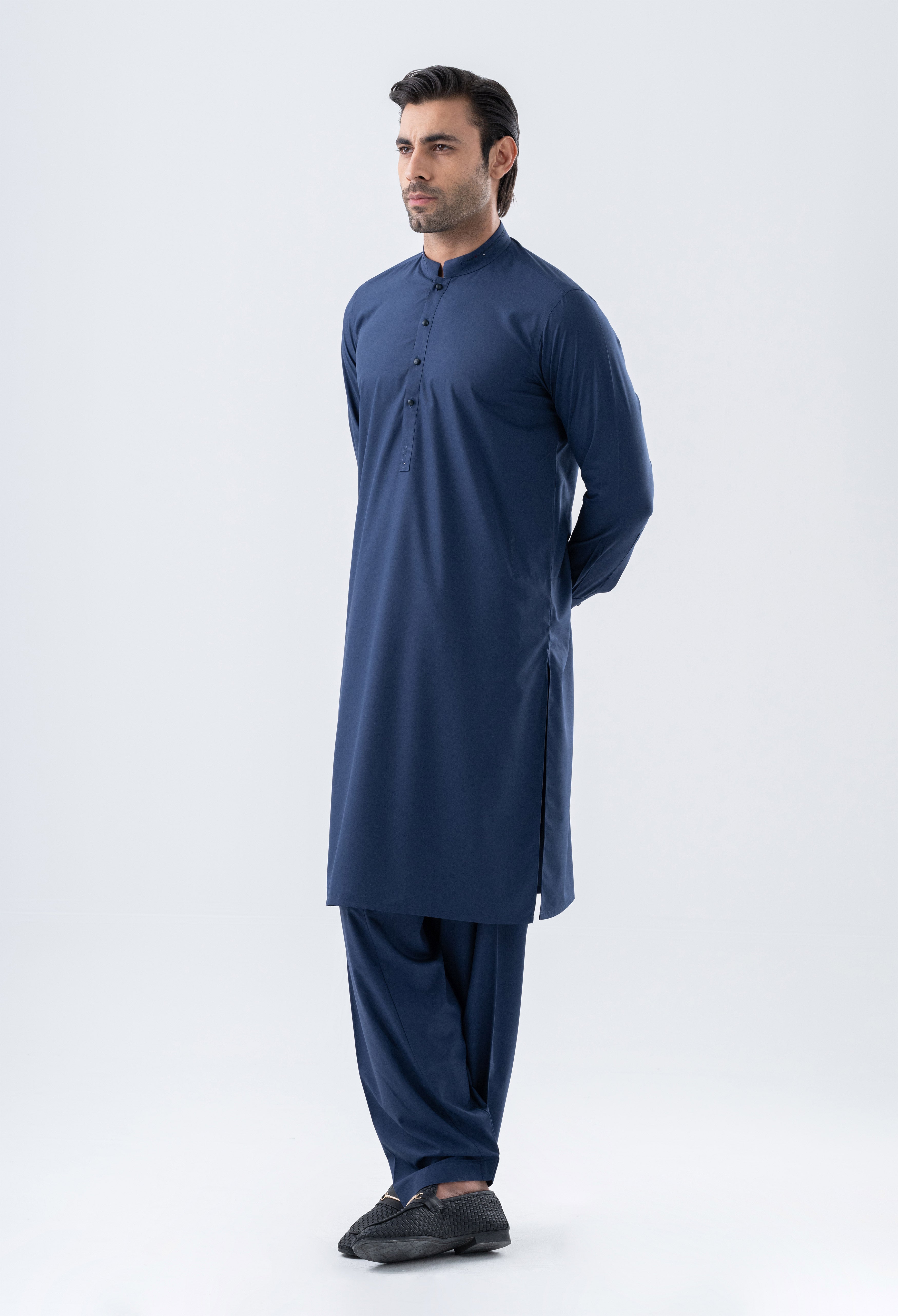 Indigo Blue Detailing Kameez Shalwar