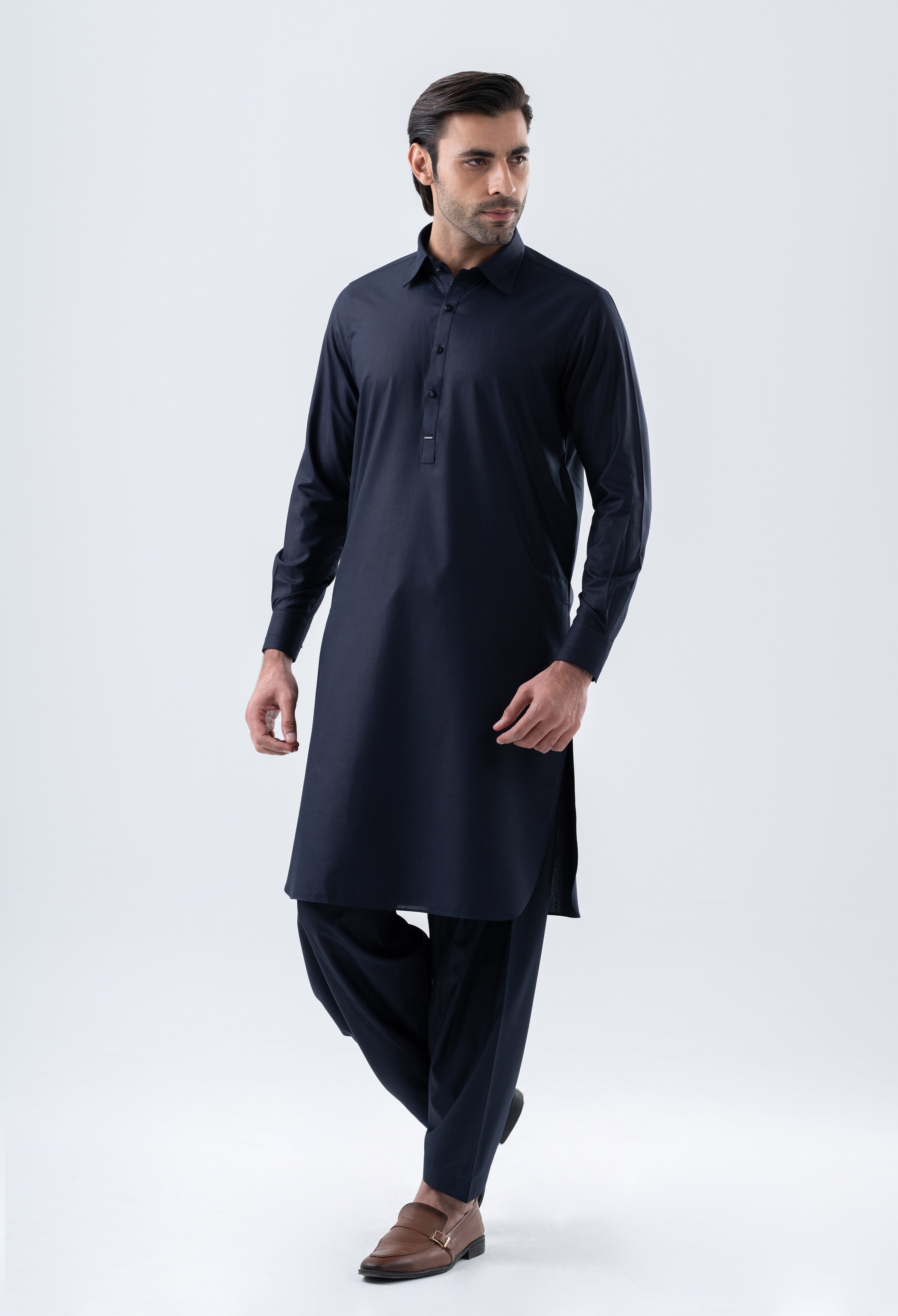 Gothic Blue Detailing Kameez Shalwar (GSS-000457)