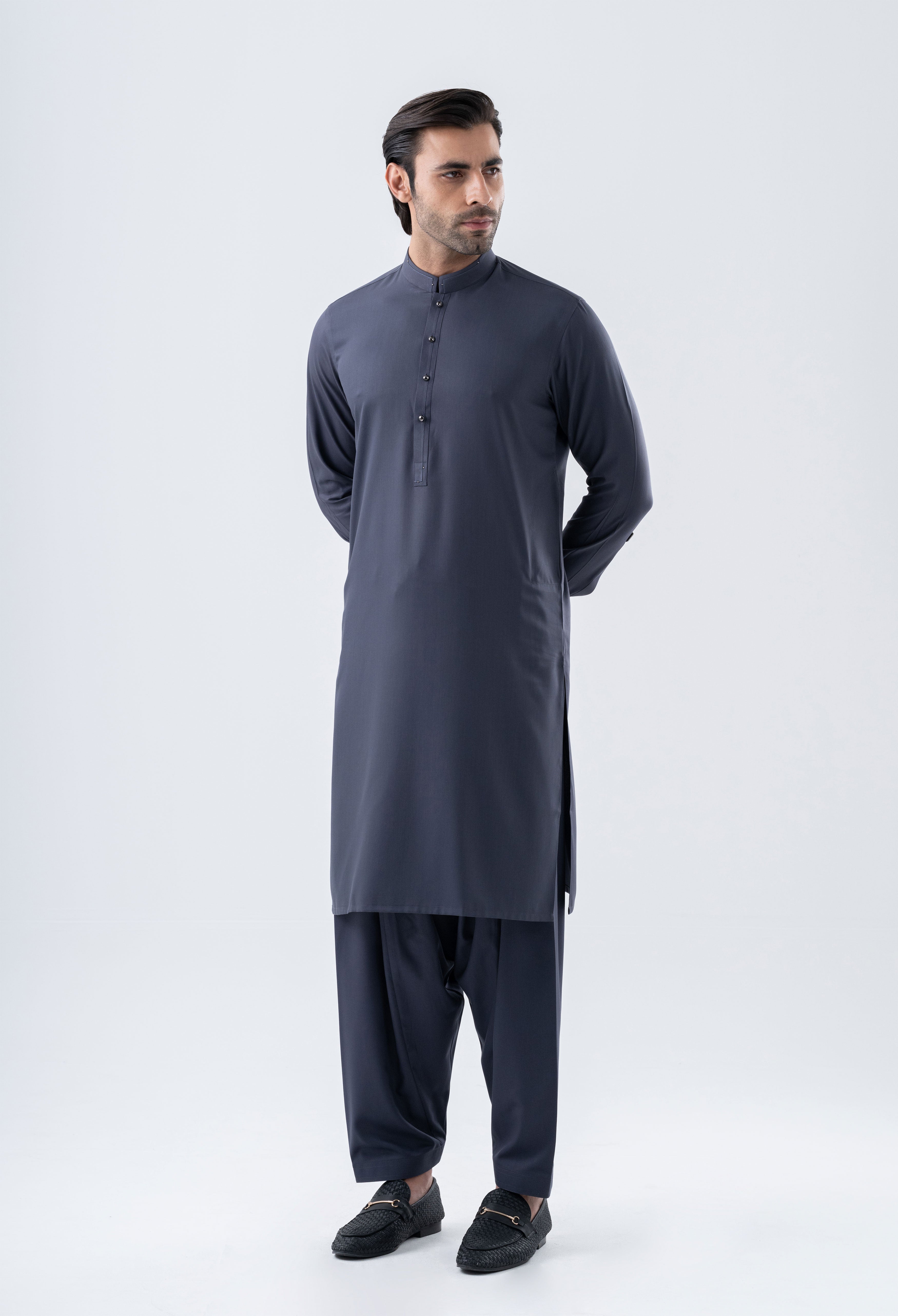 Cod Grey Detailing Kameez Shalwar (GSS-000461)