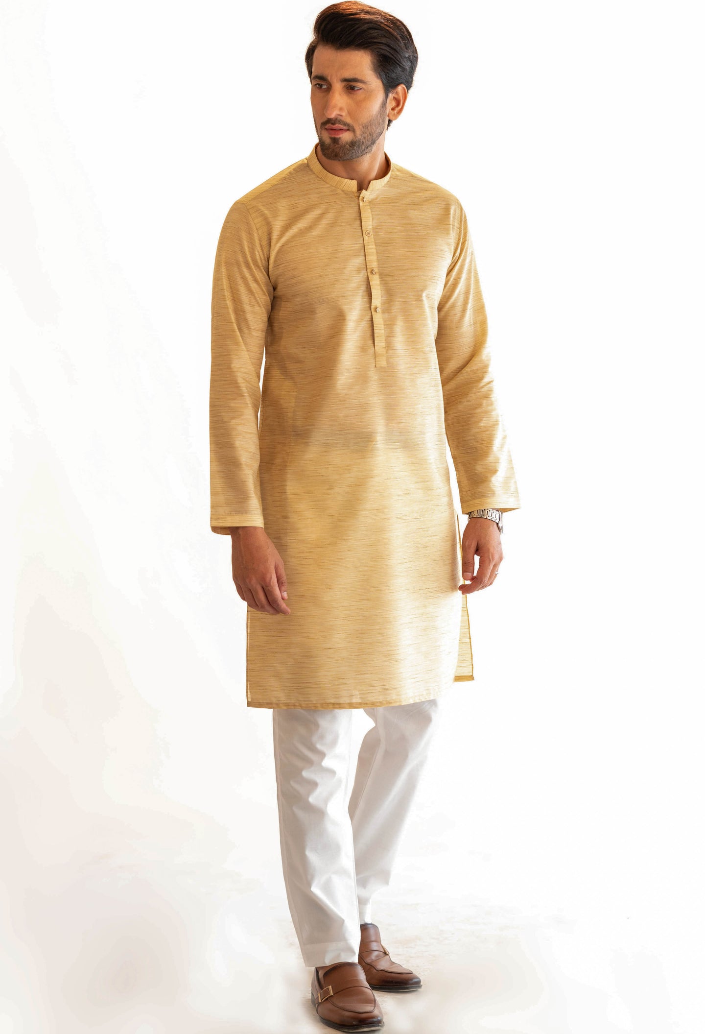 Lira Silk-Blender Golden kurta