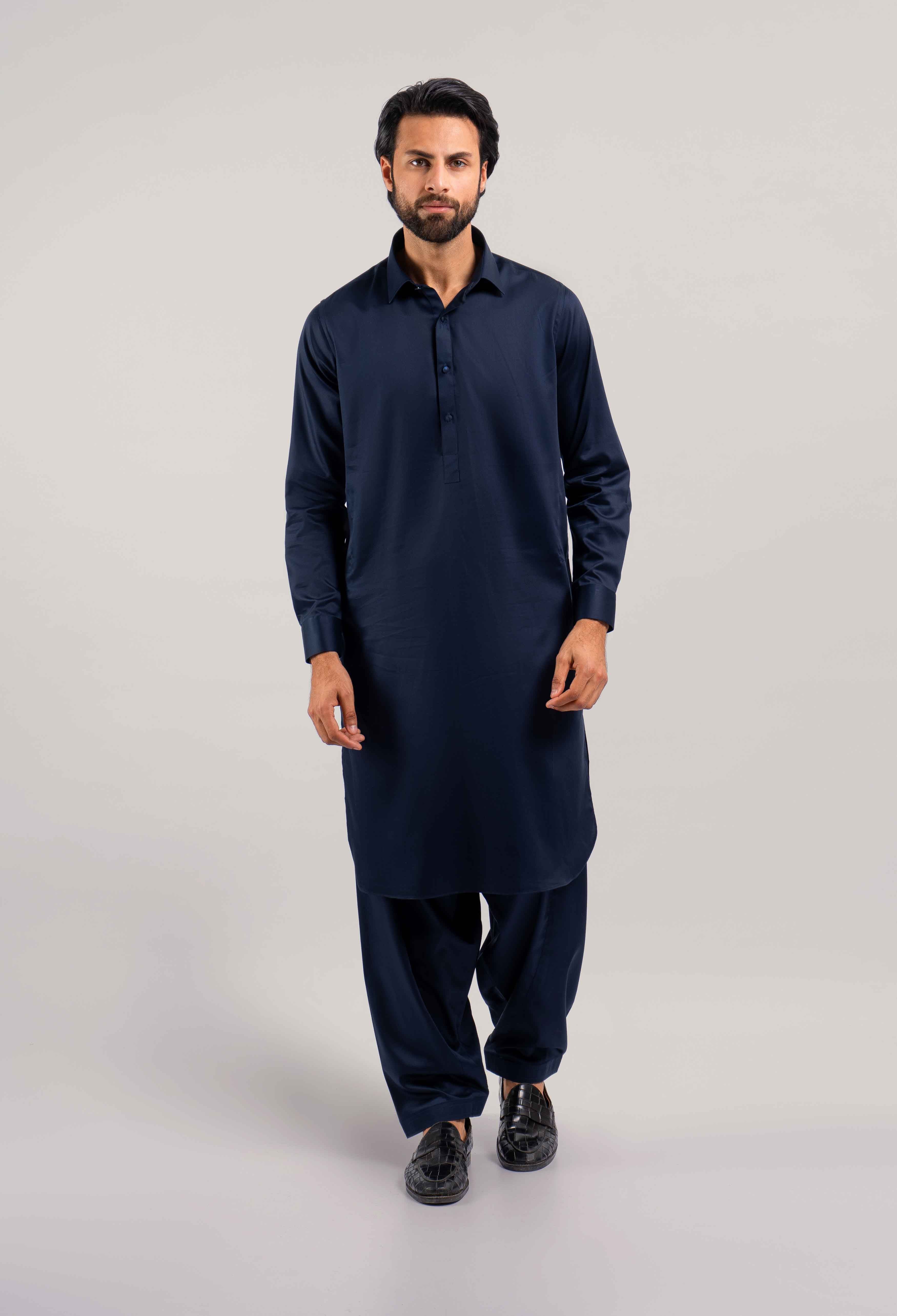 Denim Blue Cotton kameez Shalwar (GSS-000430)