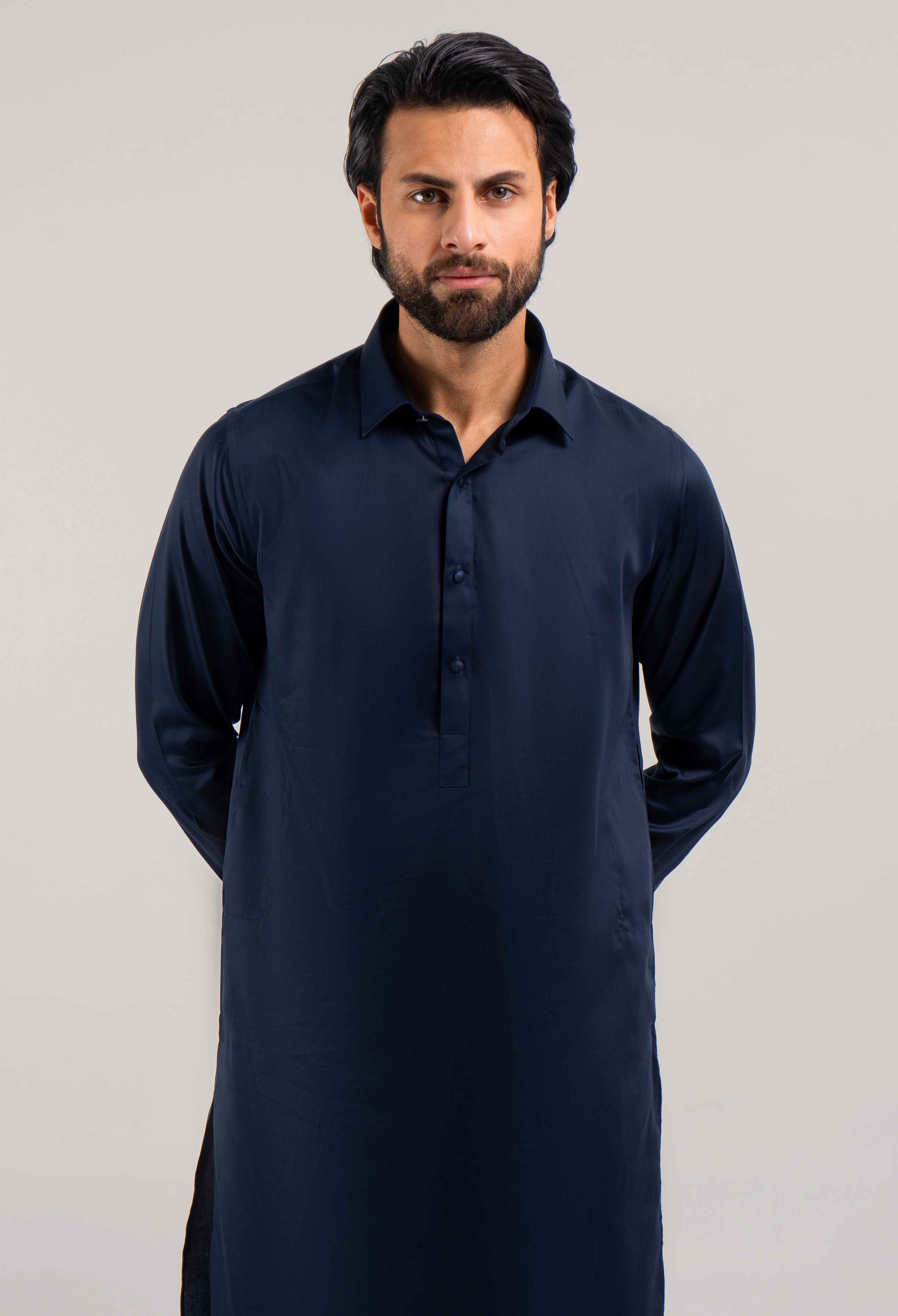 Denim Blue Cotton kameez Shalwar (GSS-000430)