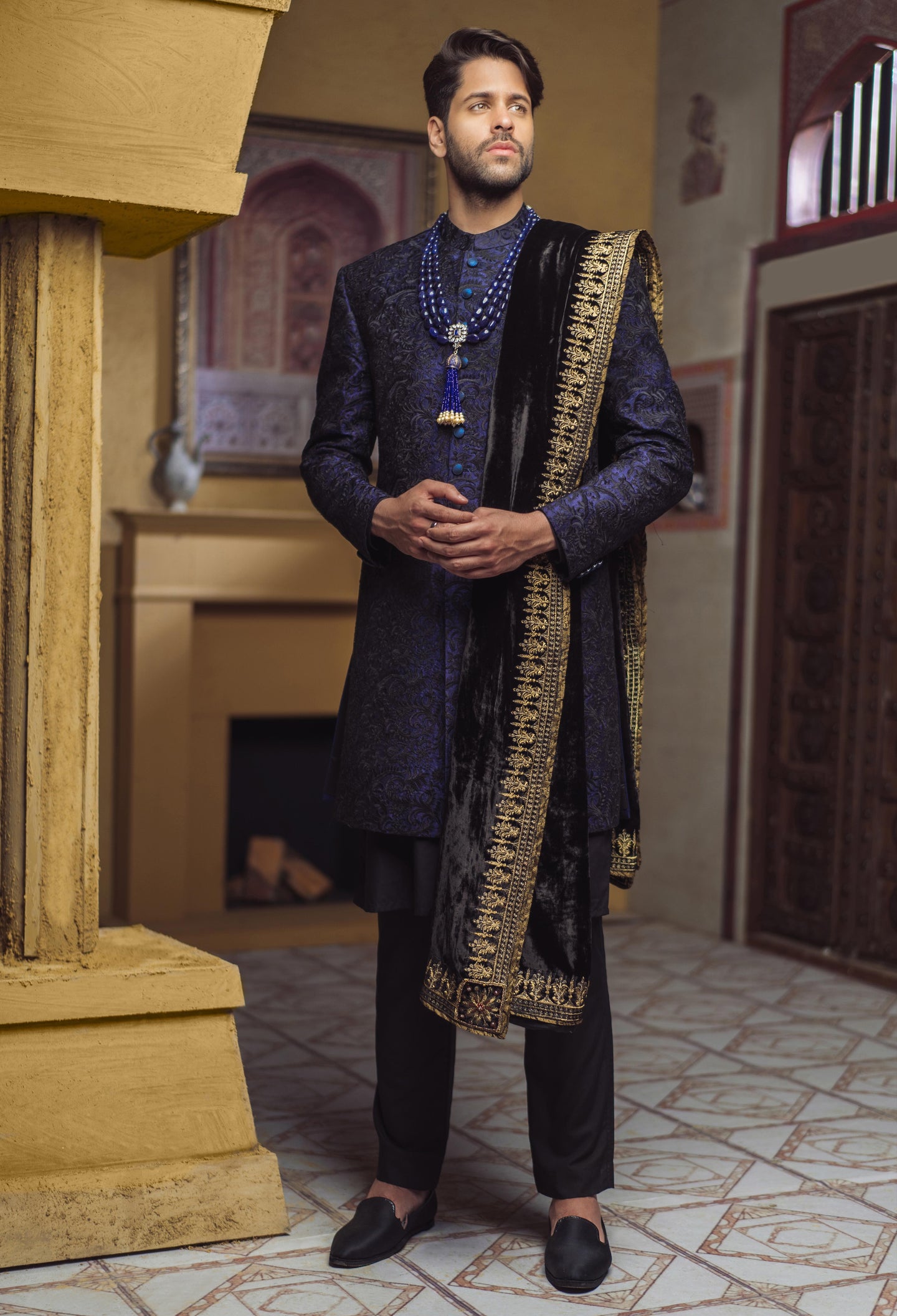 PEARL SAPPHIRE Sherwani (SHR-00065)