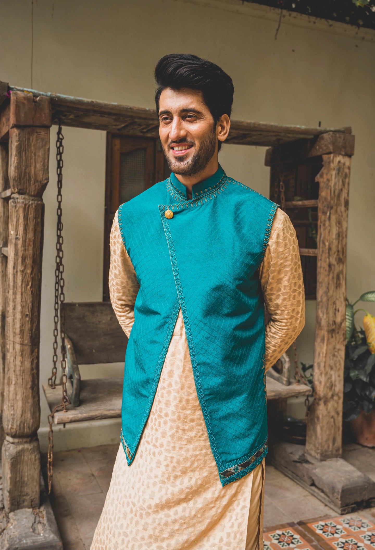Diamond Cut Peacock Waistcoat