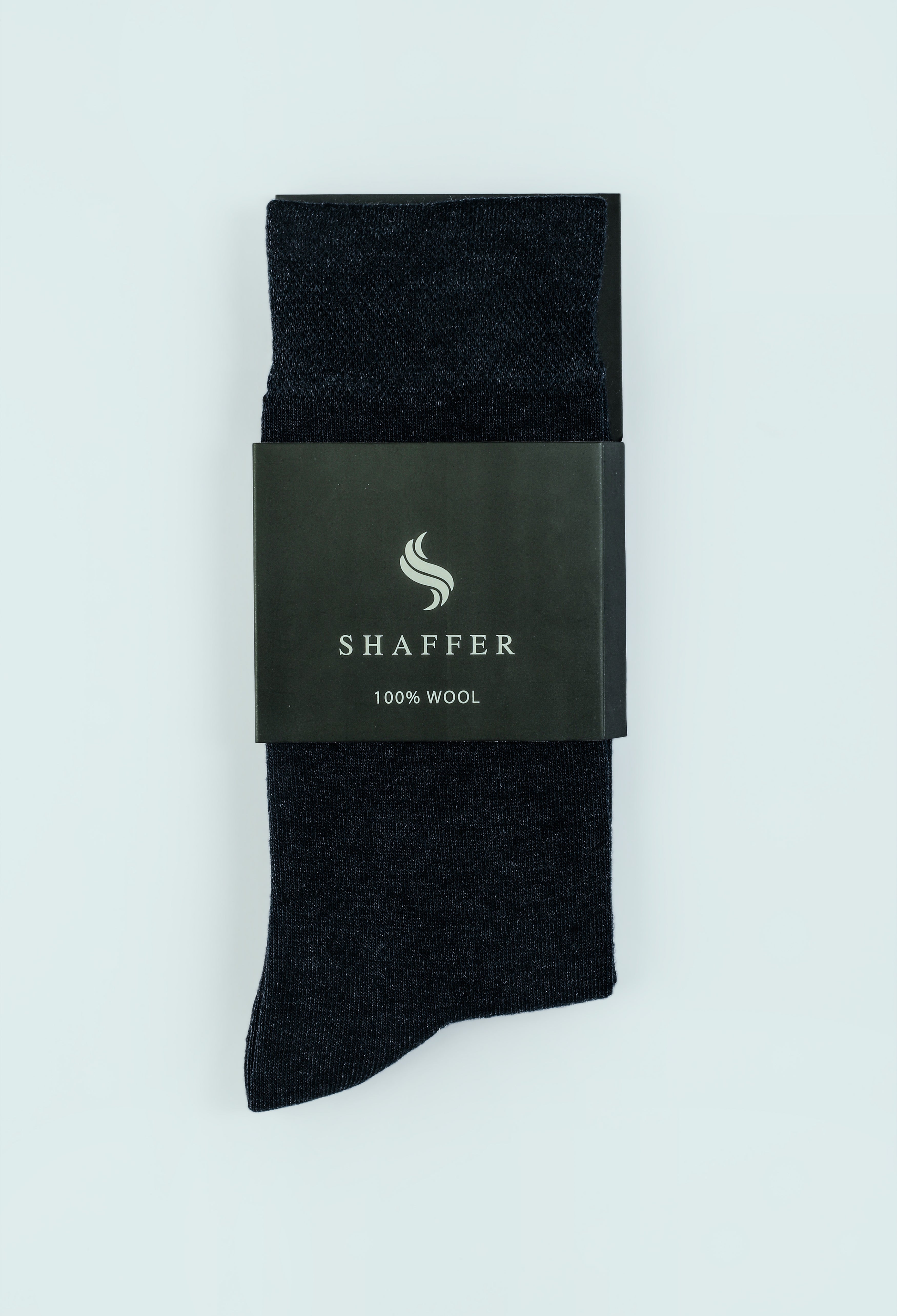 Navy Blue Wool Plain Socks