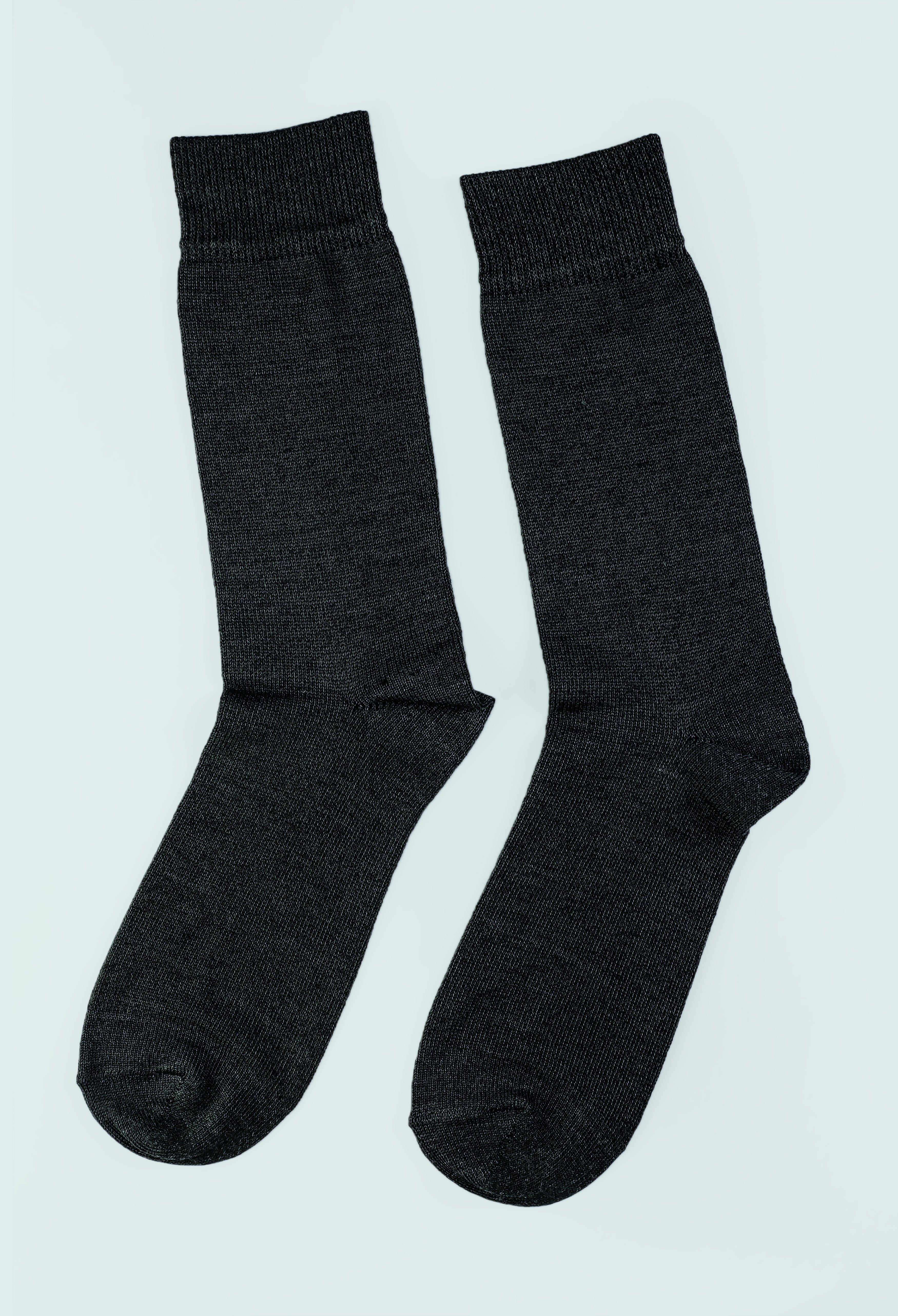Oslo Grey Wool Plain Socks