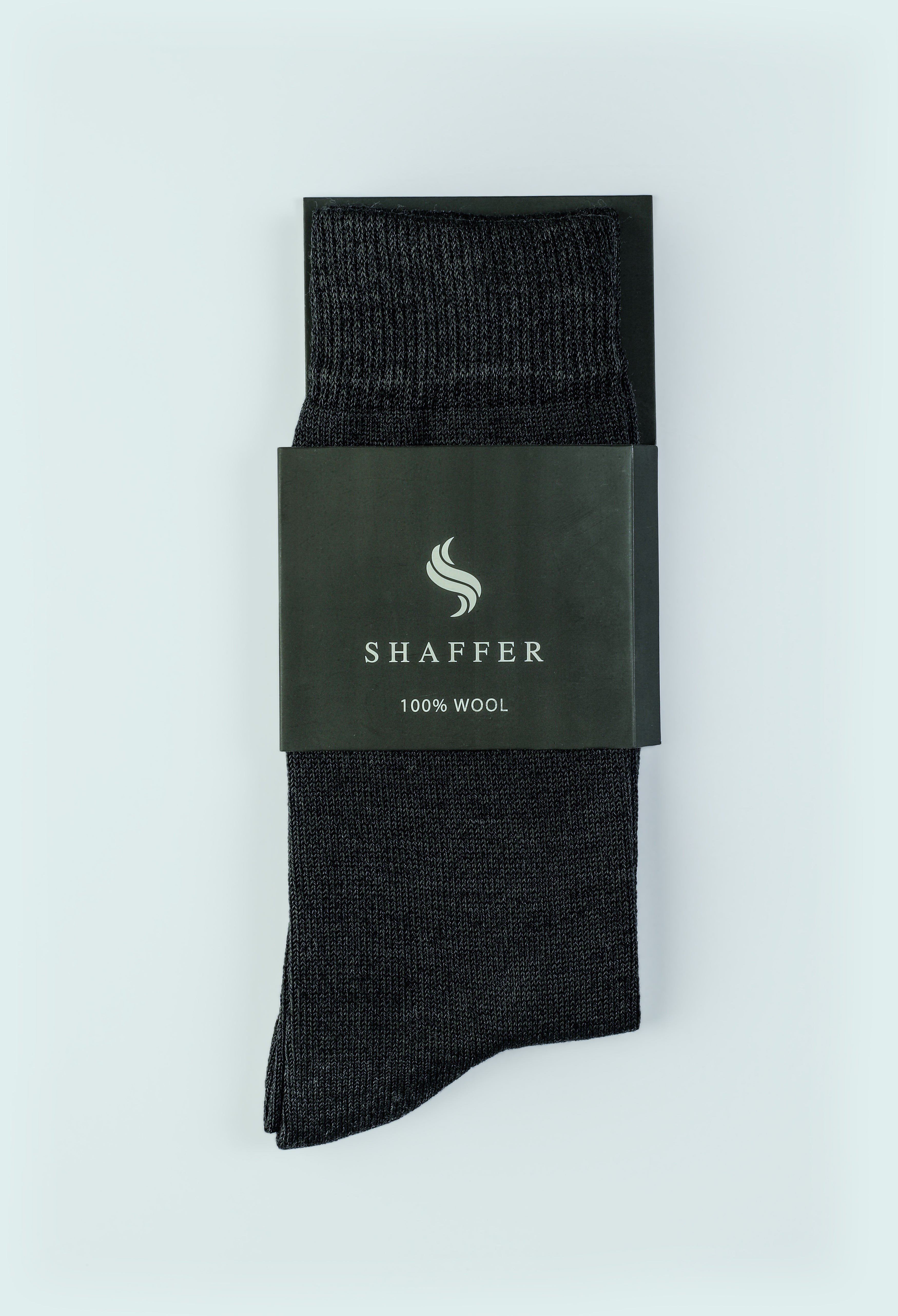 Oslo Grey Wool Plain Socks