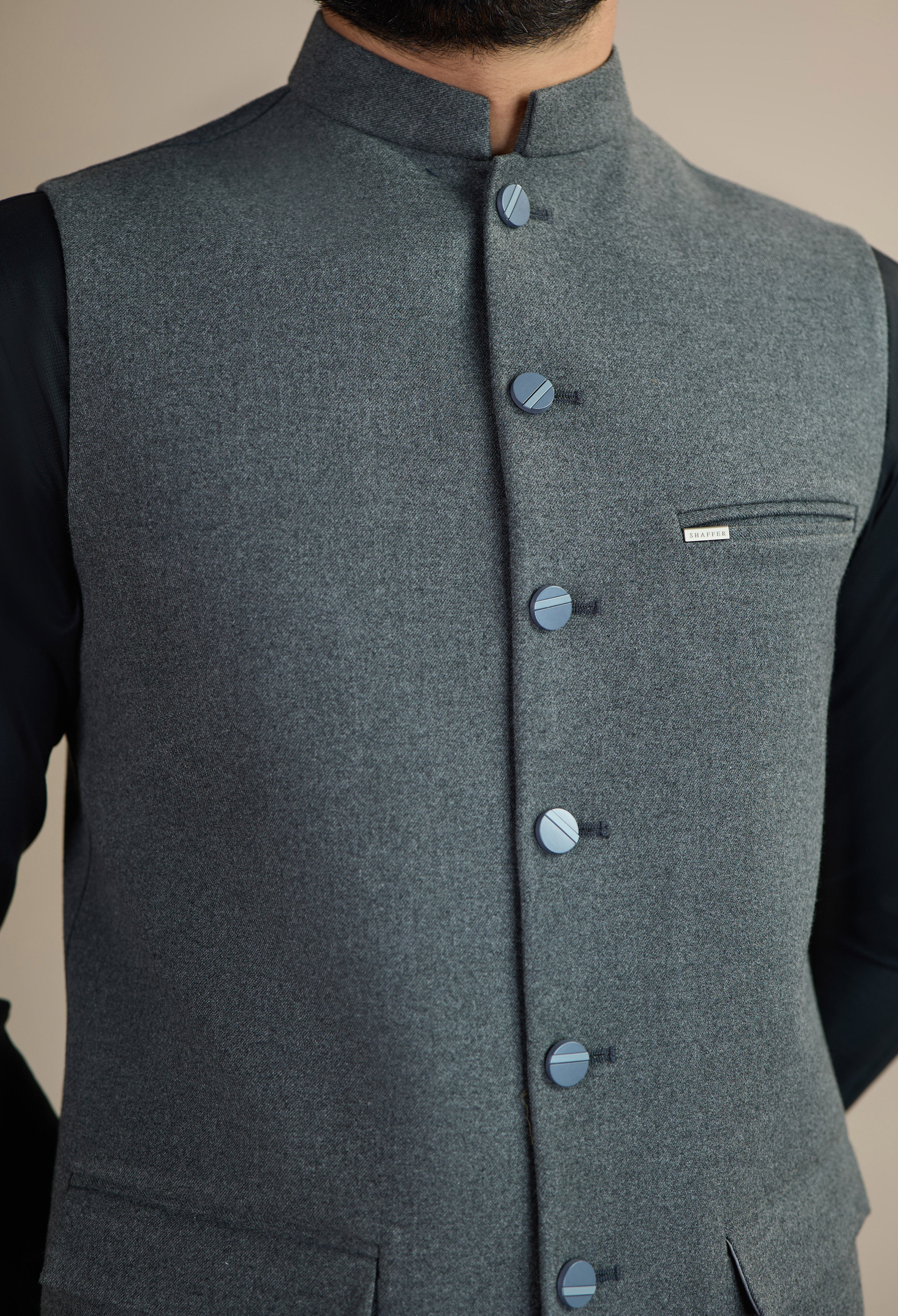 Charcoal Grey Tweed Waistcoat