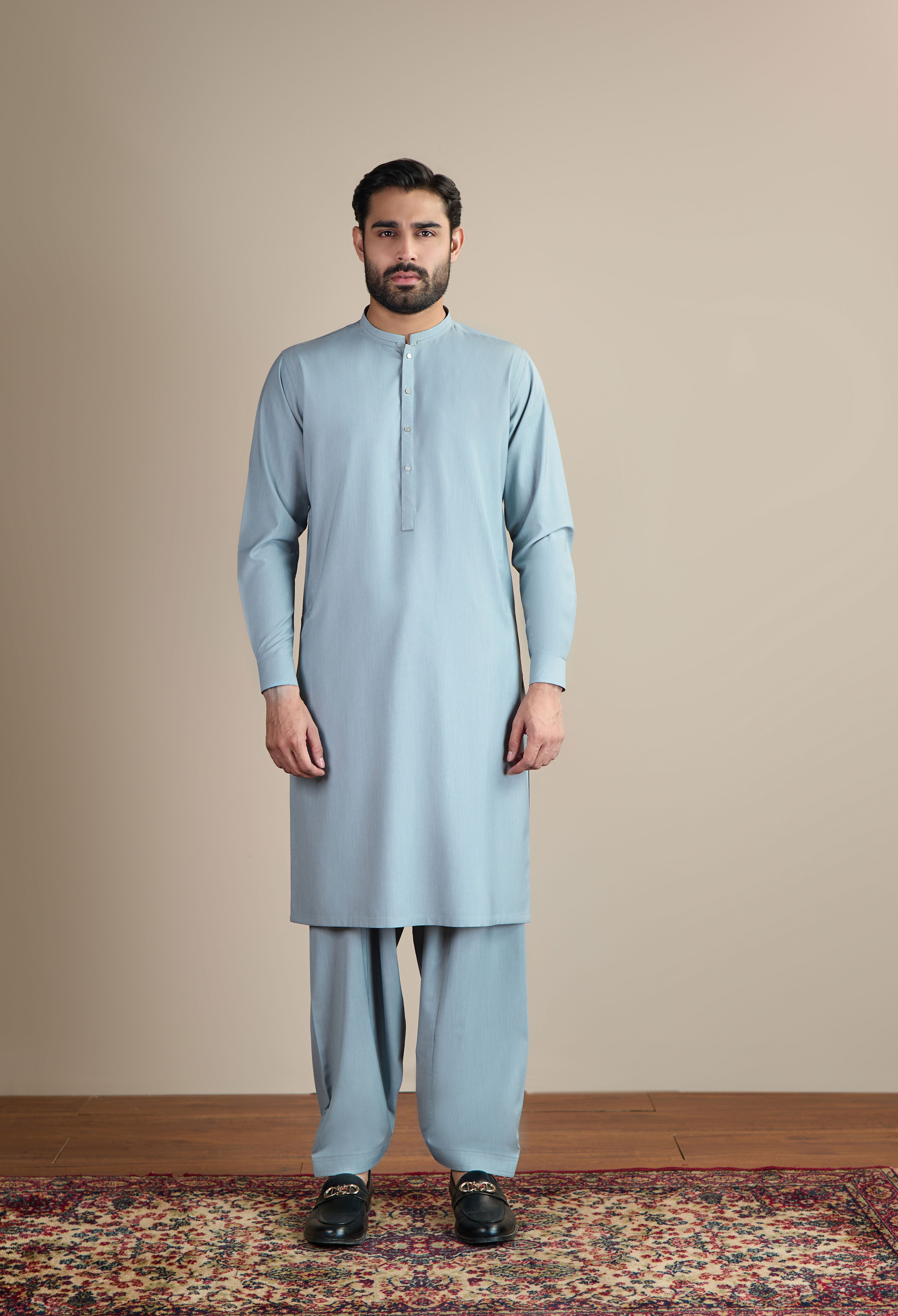 Cloud Grey Blended Kameez Shalwar