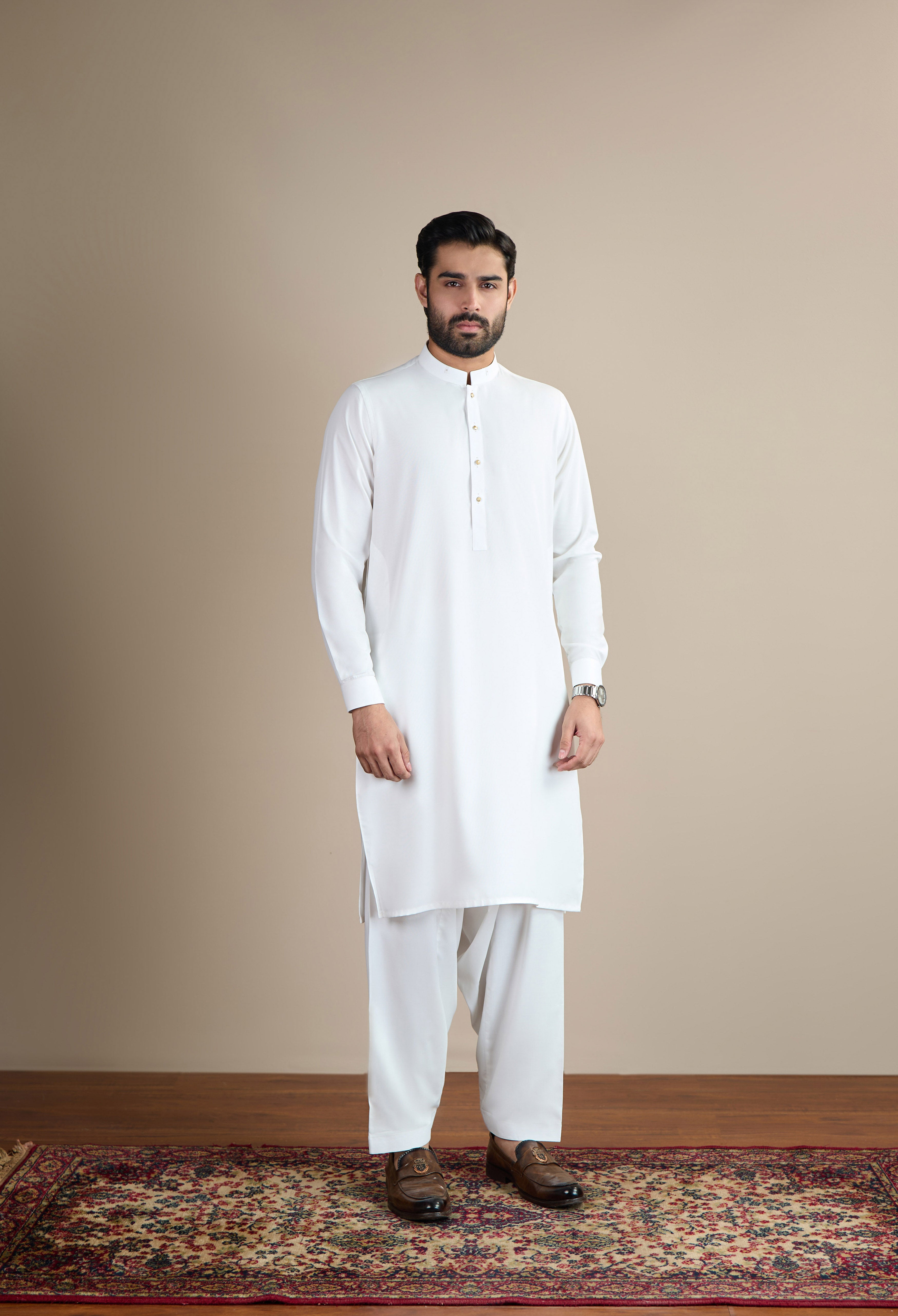 Egg White Blended Kameez Shalwar