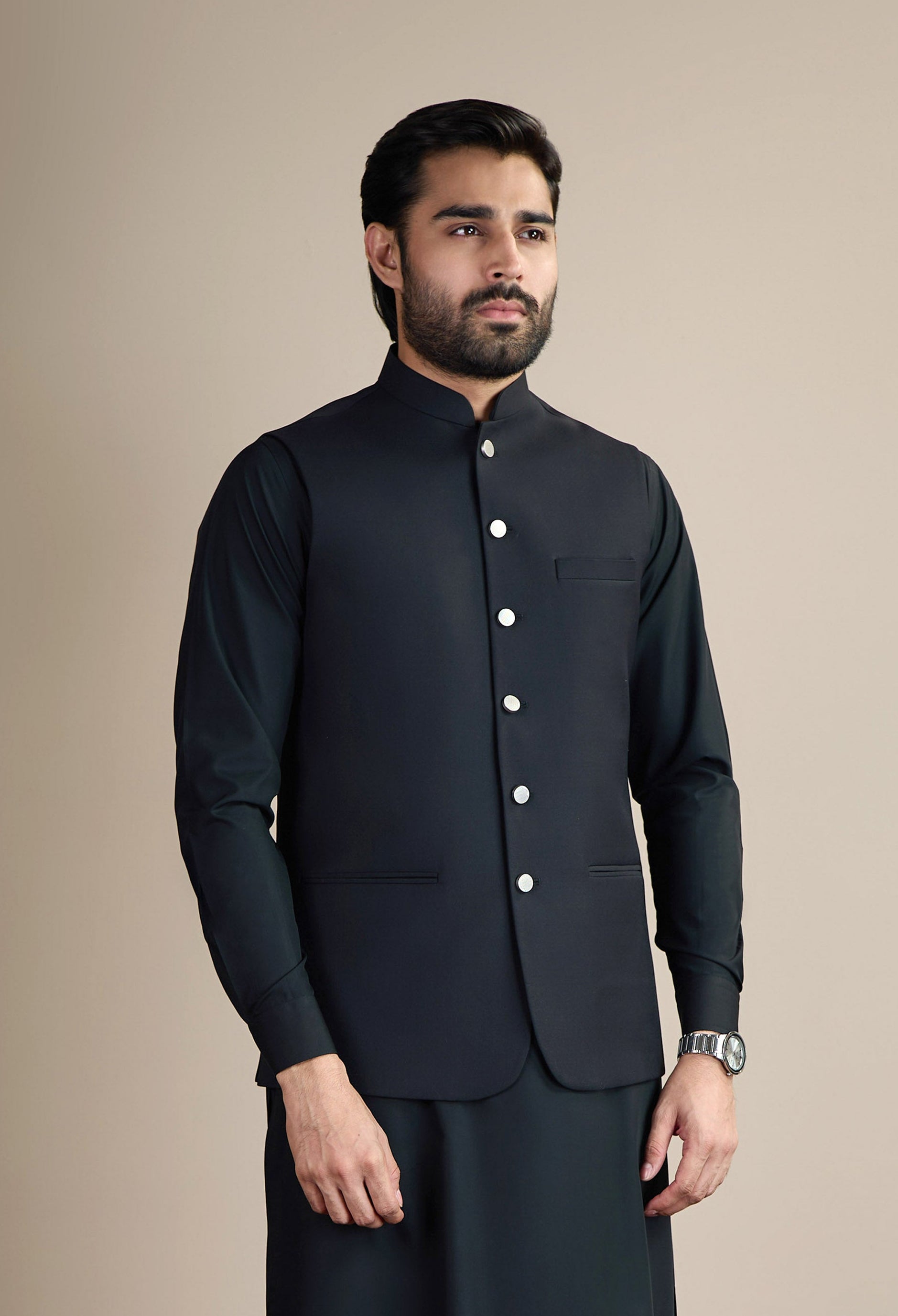 Black Cat Wool Rich Waistcoat