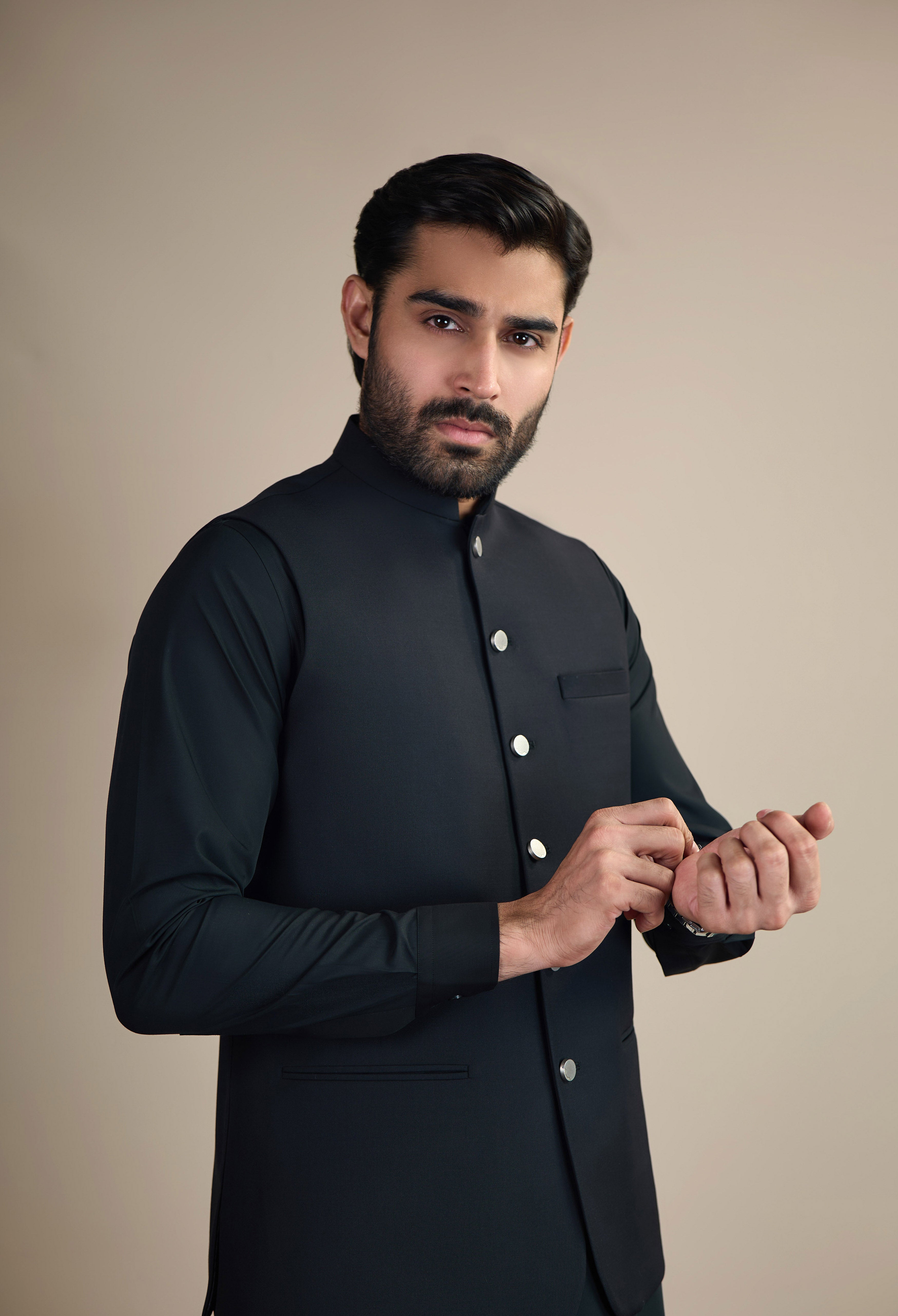 Black Cat Wool Rich Waistcoat