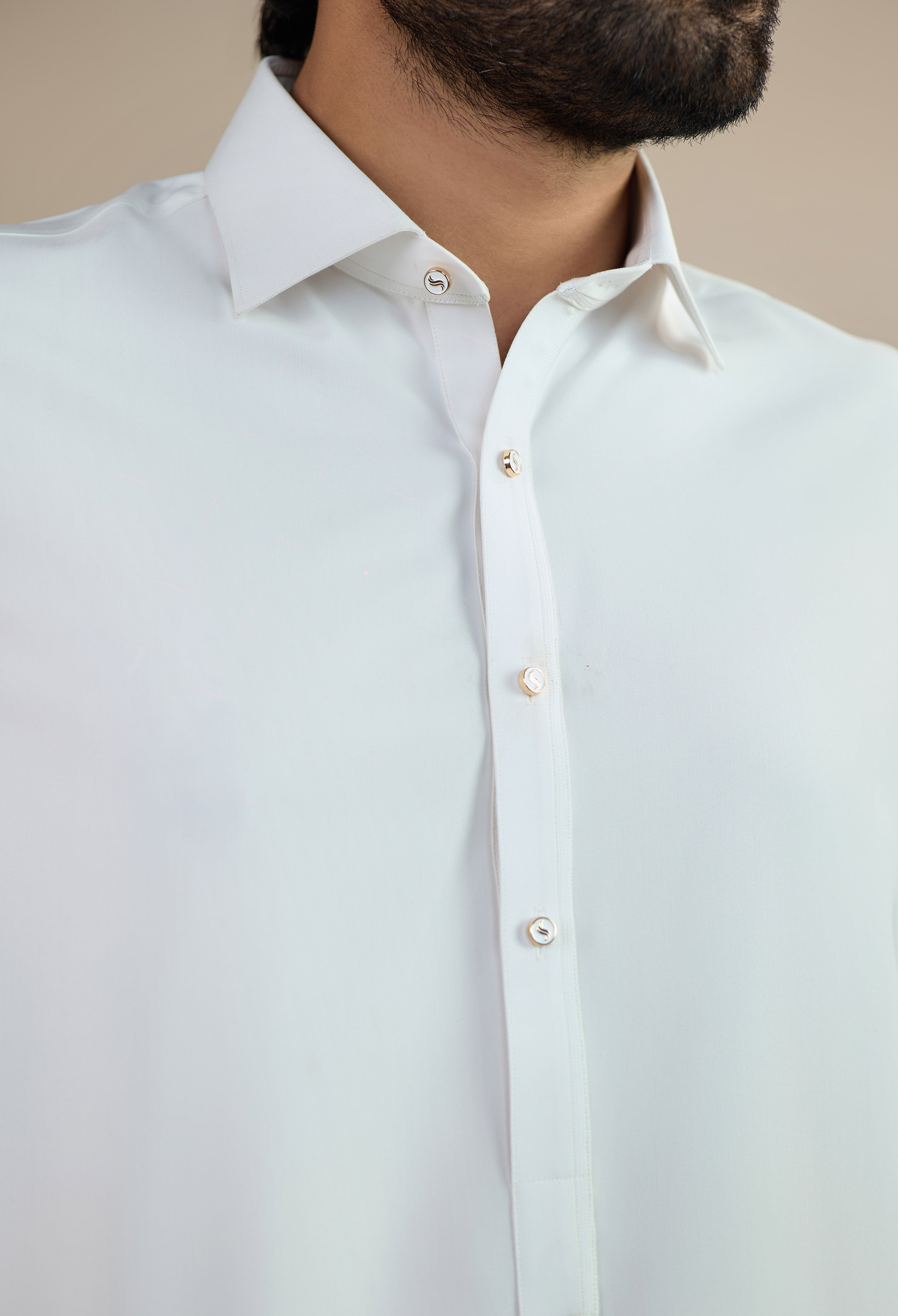 Egg White Blended Kameez Shalwar