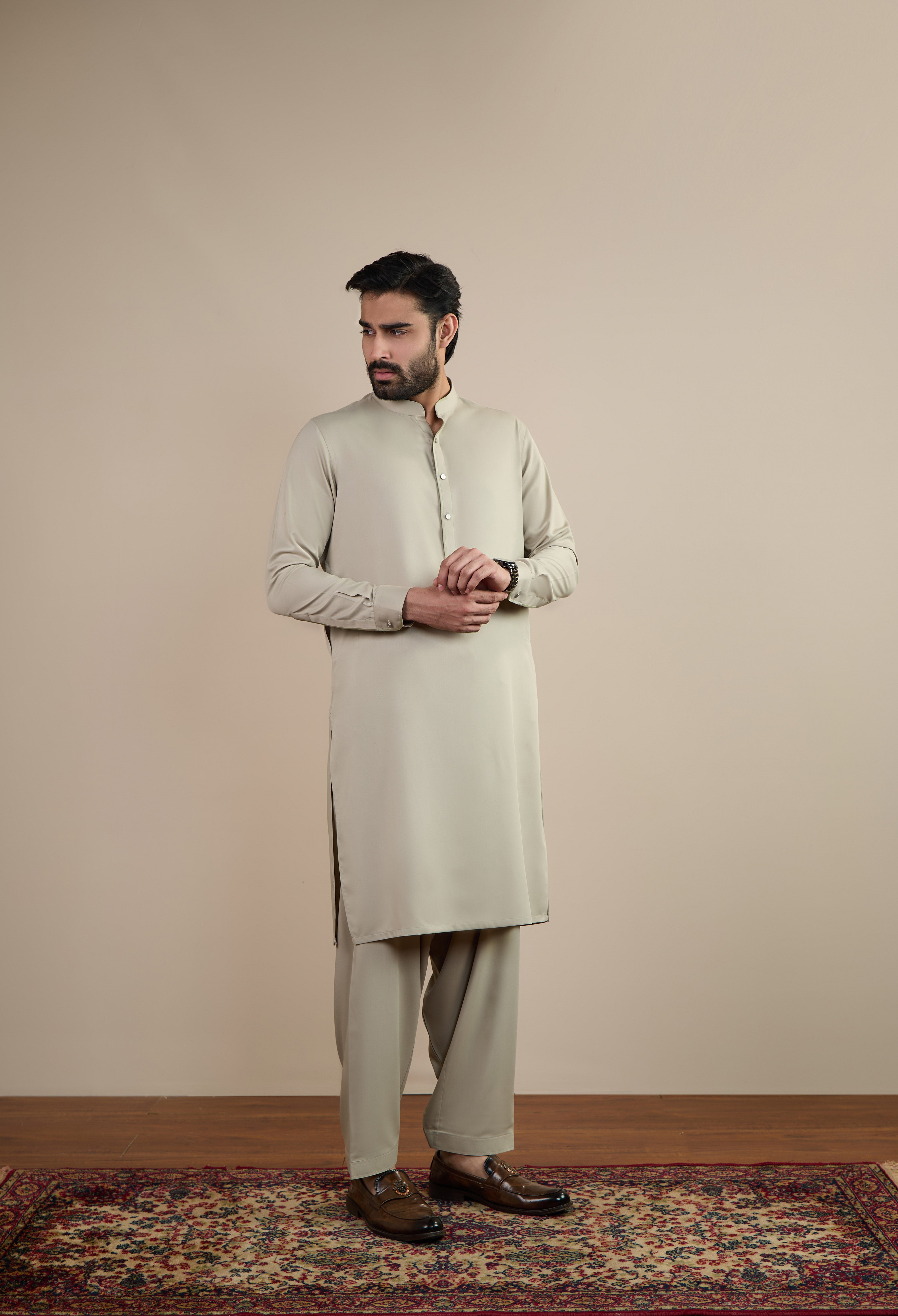 Creamy Beige Blended kameez Shalwar