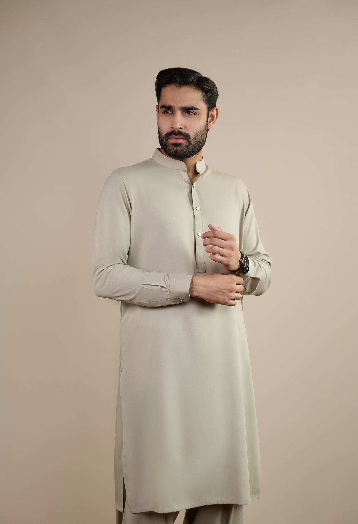 Creamy Beige Detailing kameez Shalwar