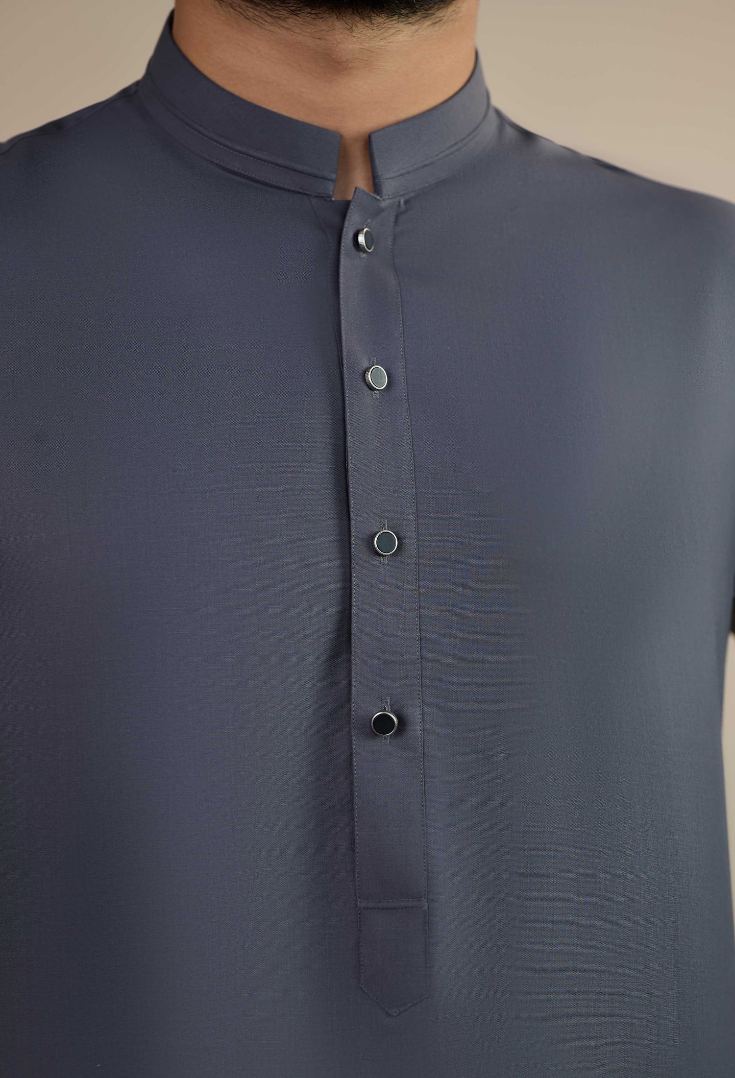 Metallic Grey Blended Kameez Shalwar