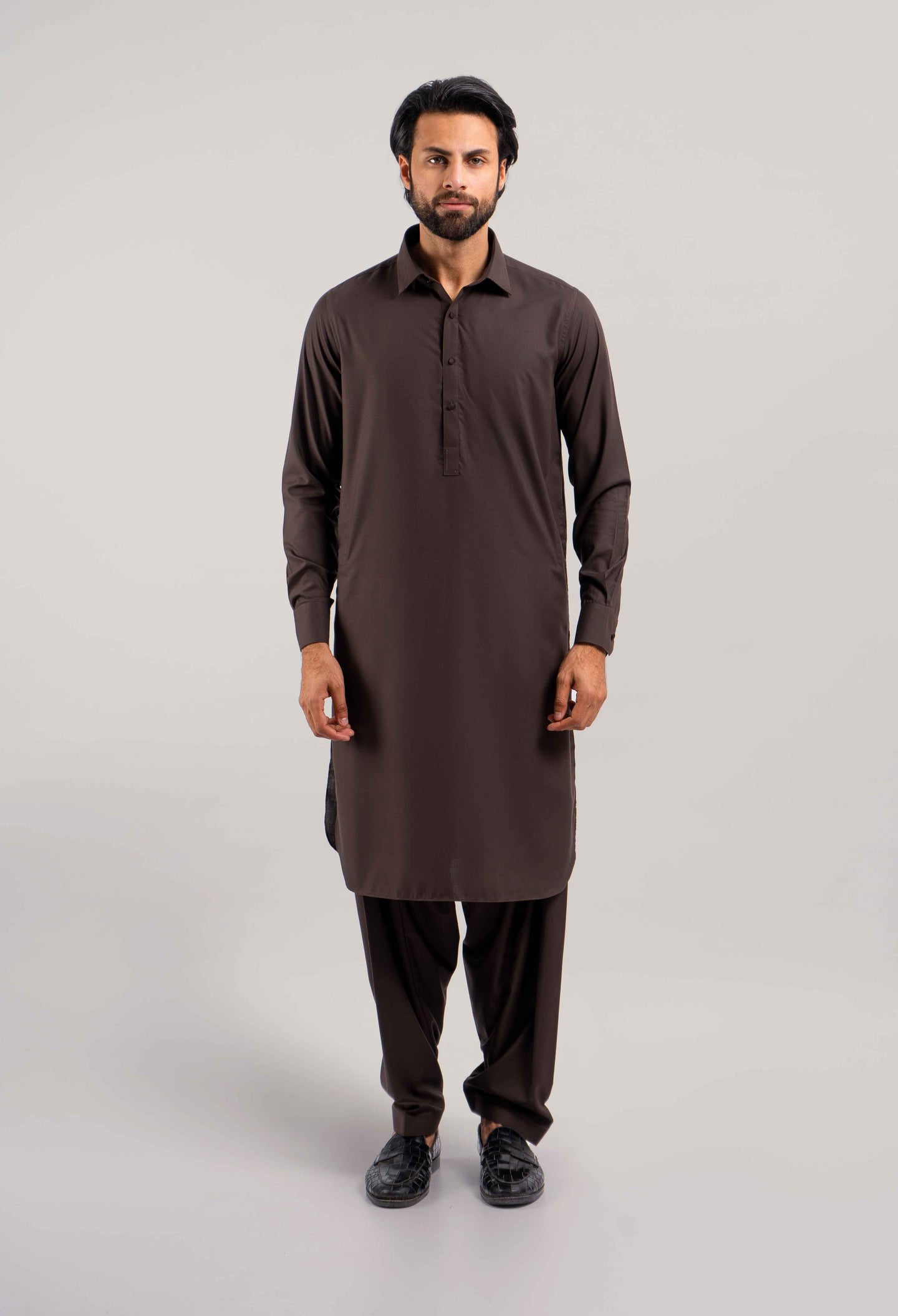 Penny Brown Detailing Kameez Shalwar (GSS-000413)