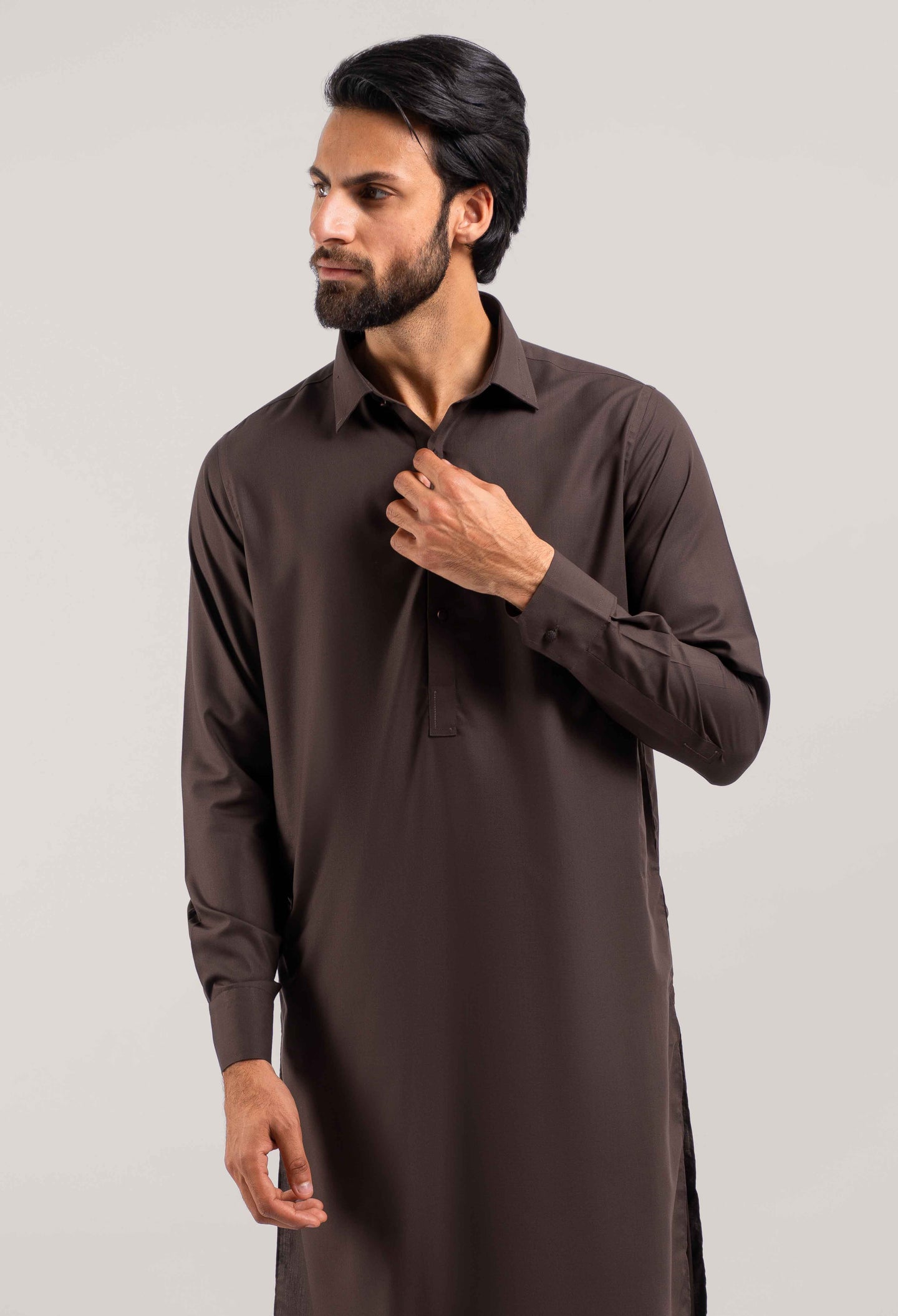 Penny Brown Detailing Kameez Shalwar (GSS-000413)