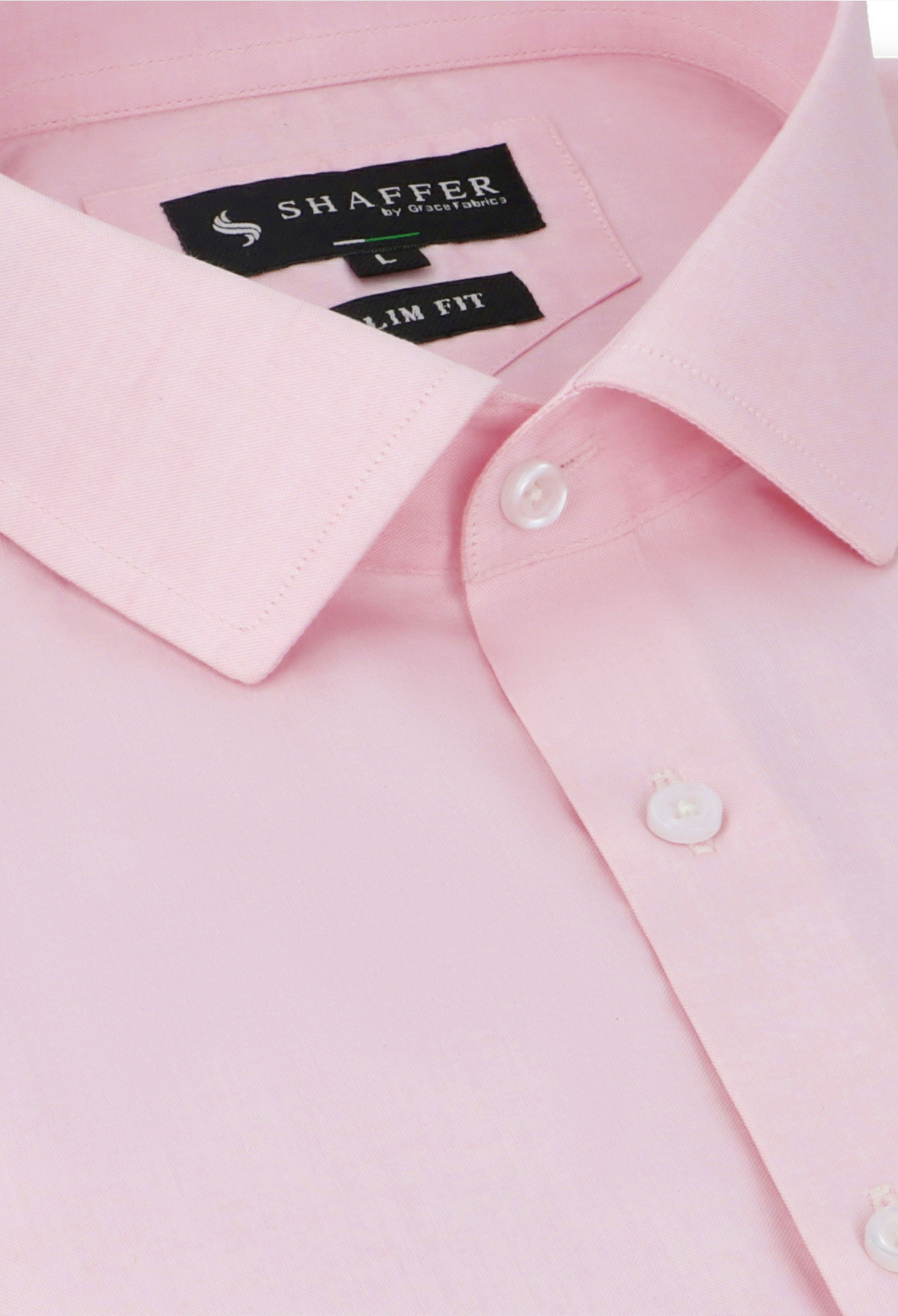 Pink Plain Slim Fit Shirt