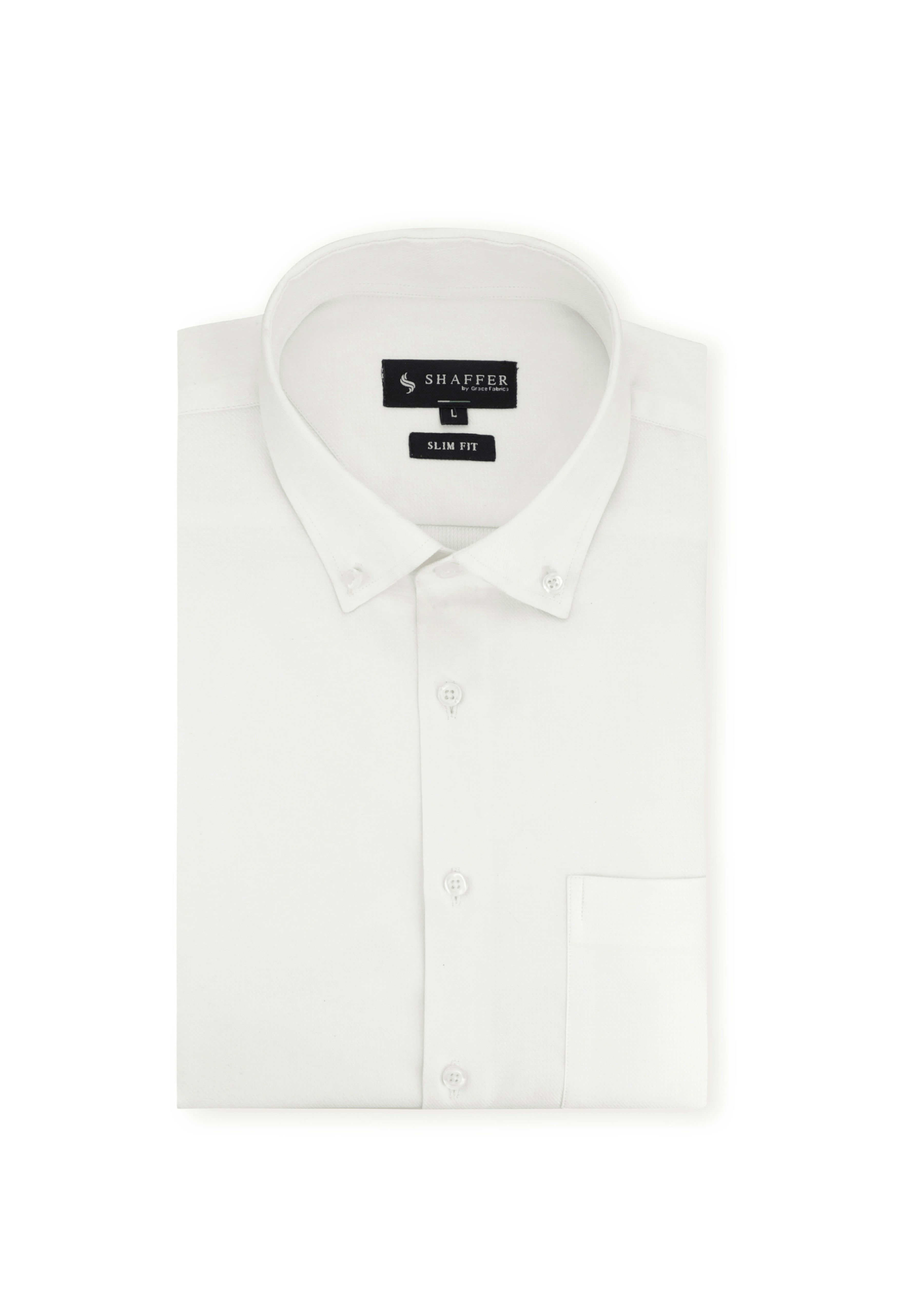 White Textured Button Down Shirt
