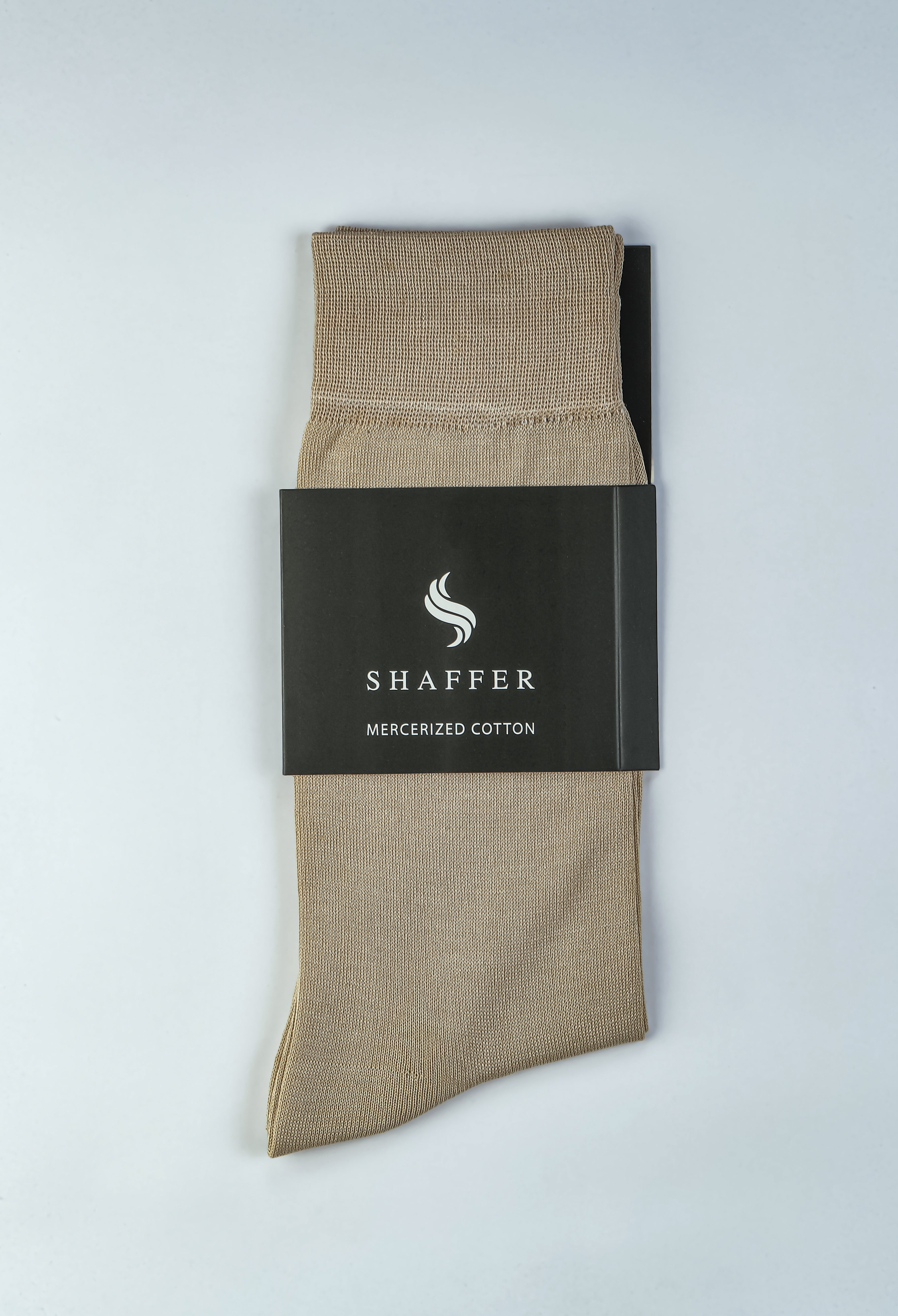 Caramel Beige Plain Mercerized Socks