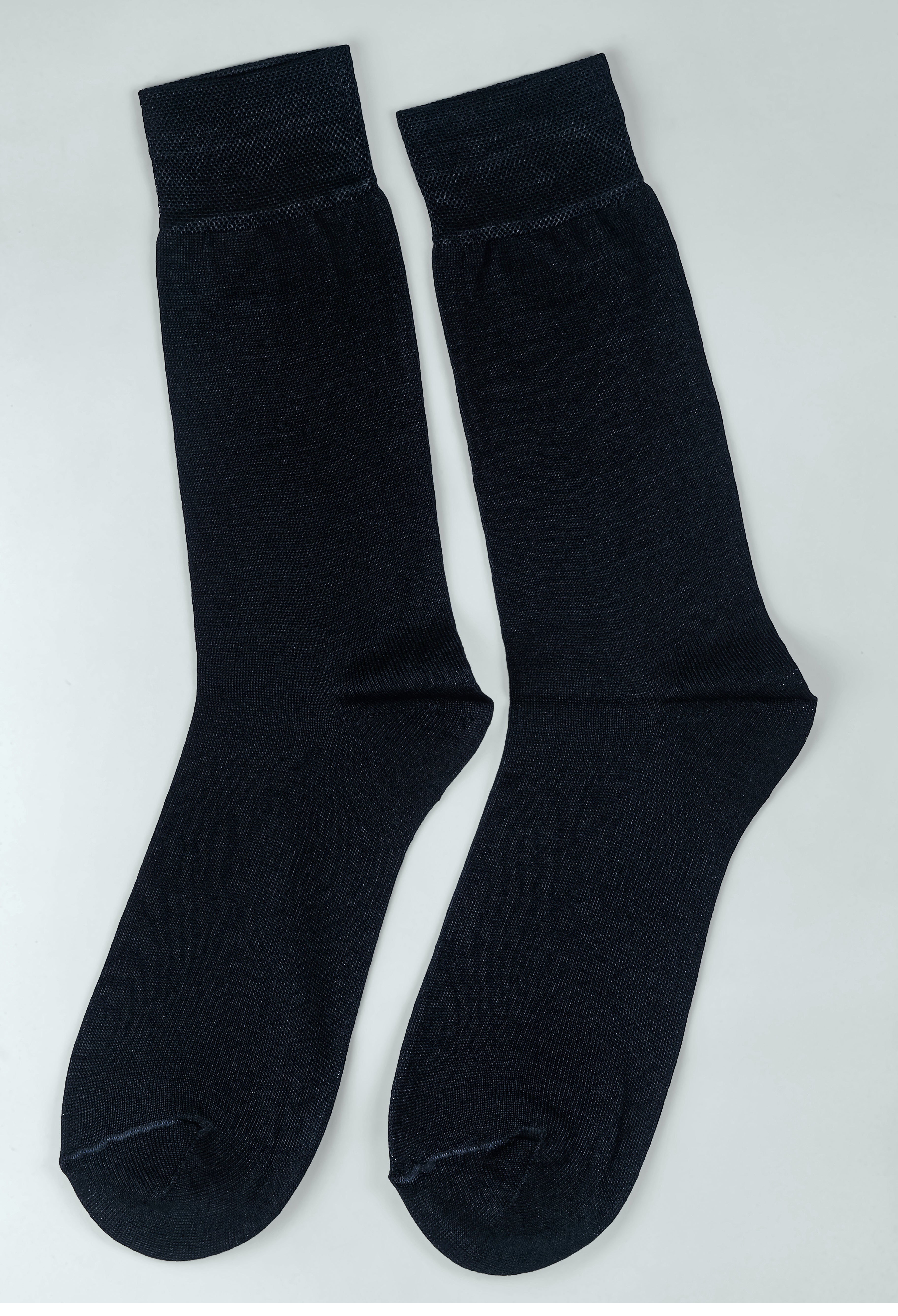 Navy Blue Plain Mercerized Socks