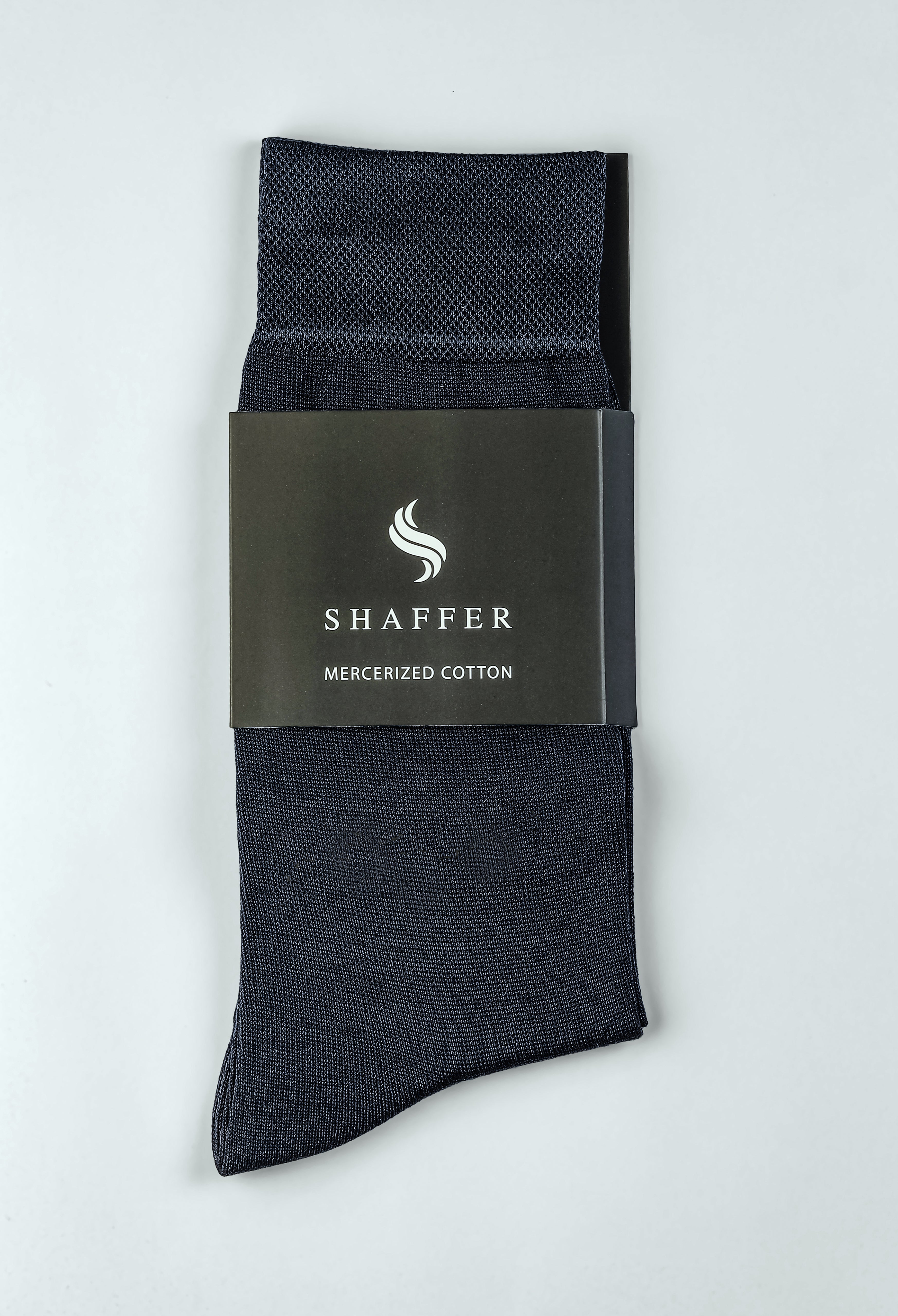Metallic Grey Plain Mercerized Socks
