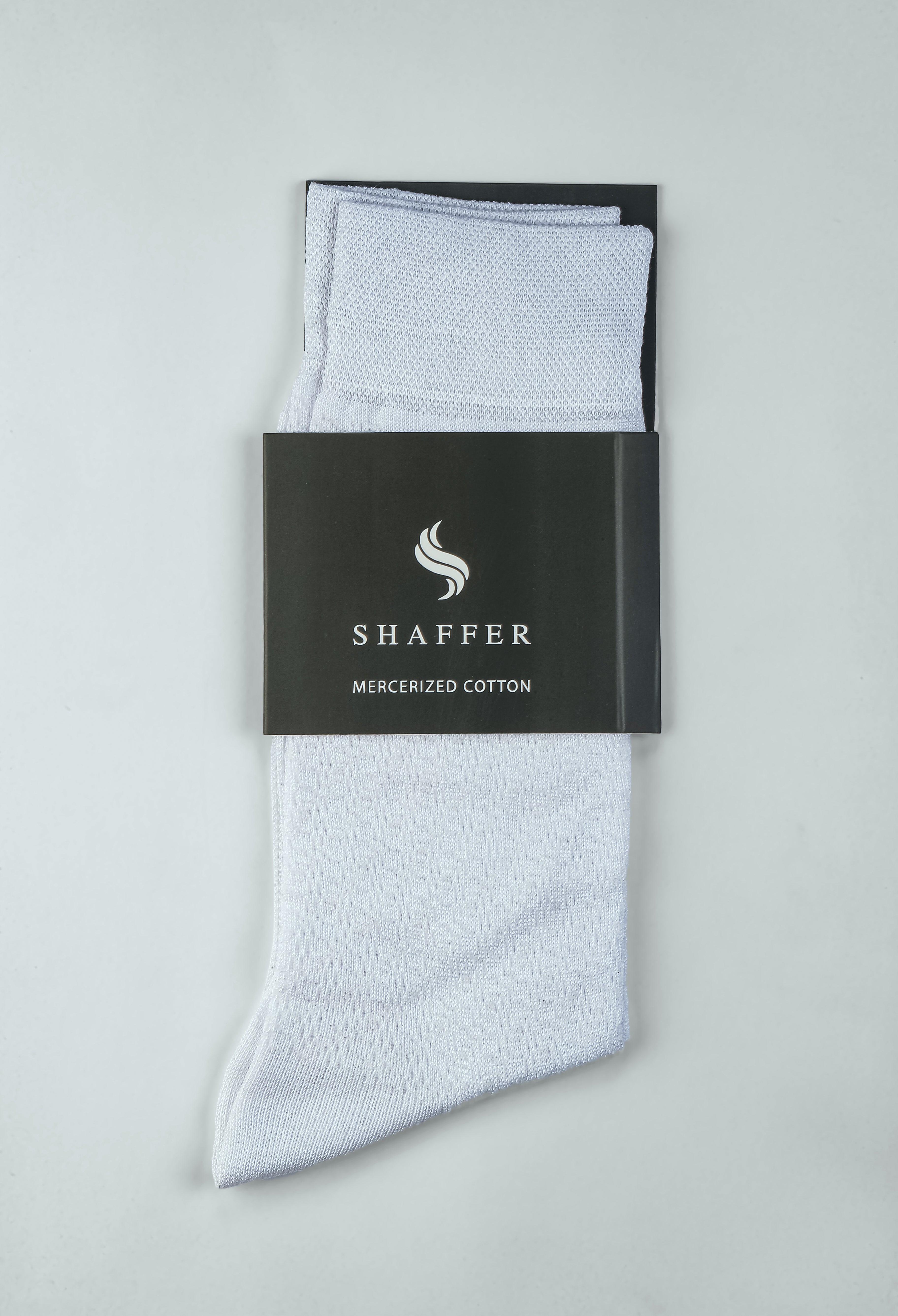 Daisy White Snake Weave Mercerized Socks
