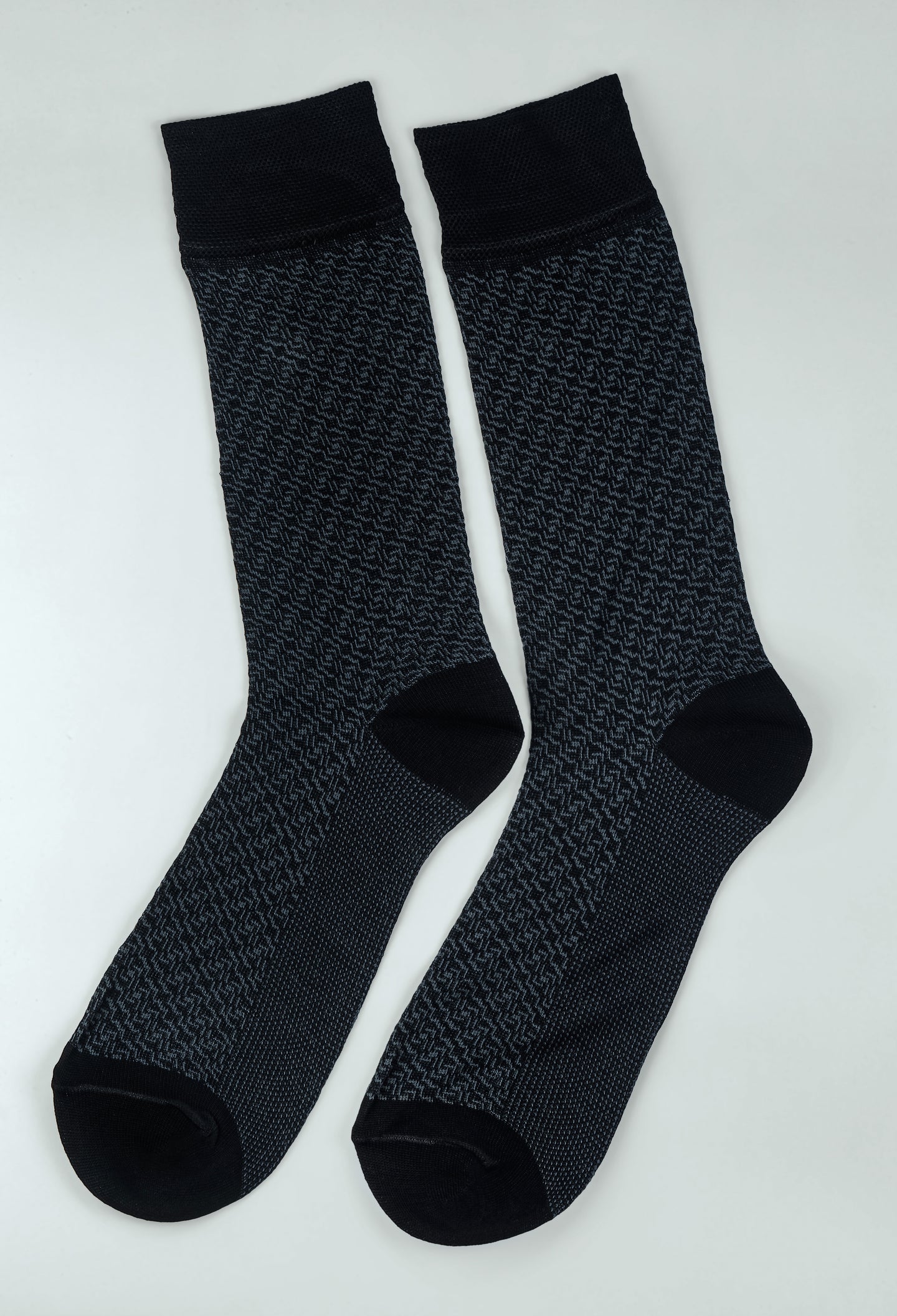 Mid Grey Snake Weave Mercerized Socks