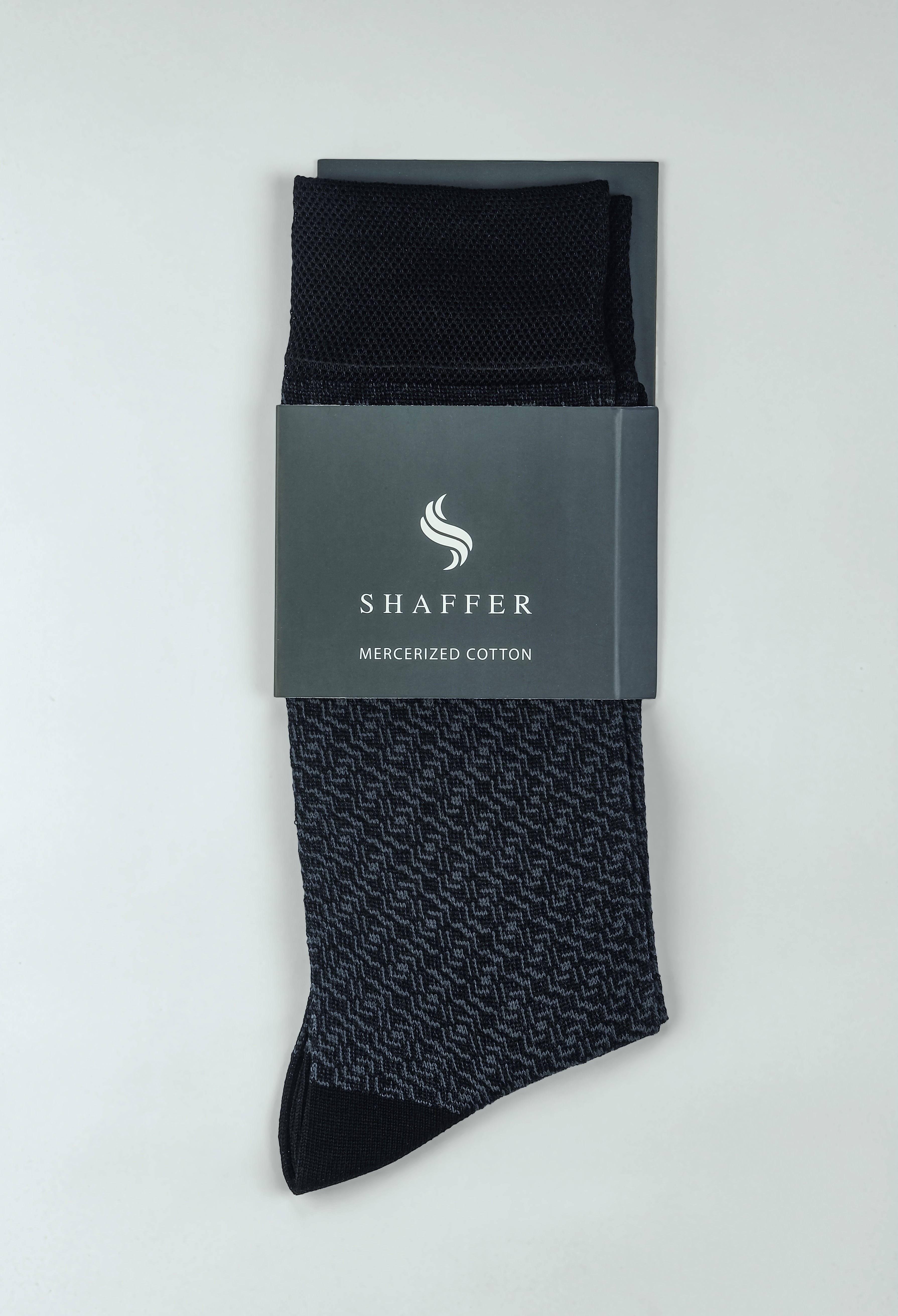 Mid Grey Snake Weave Mercerized Socks