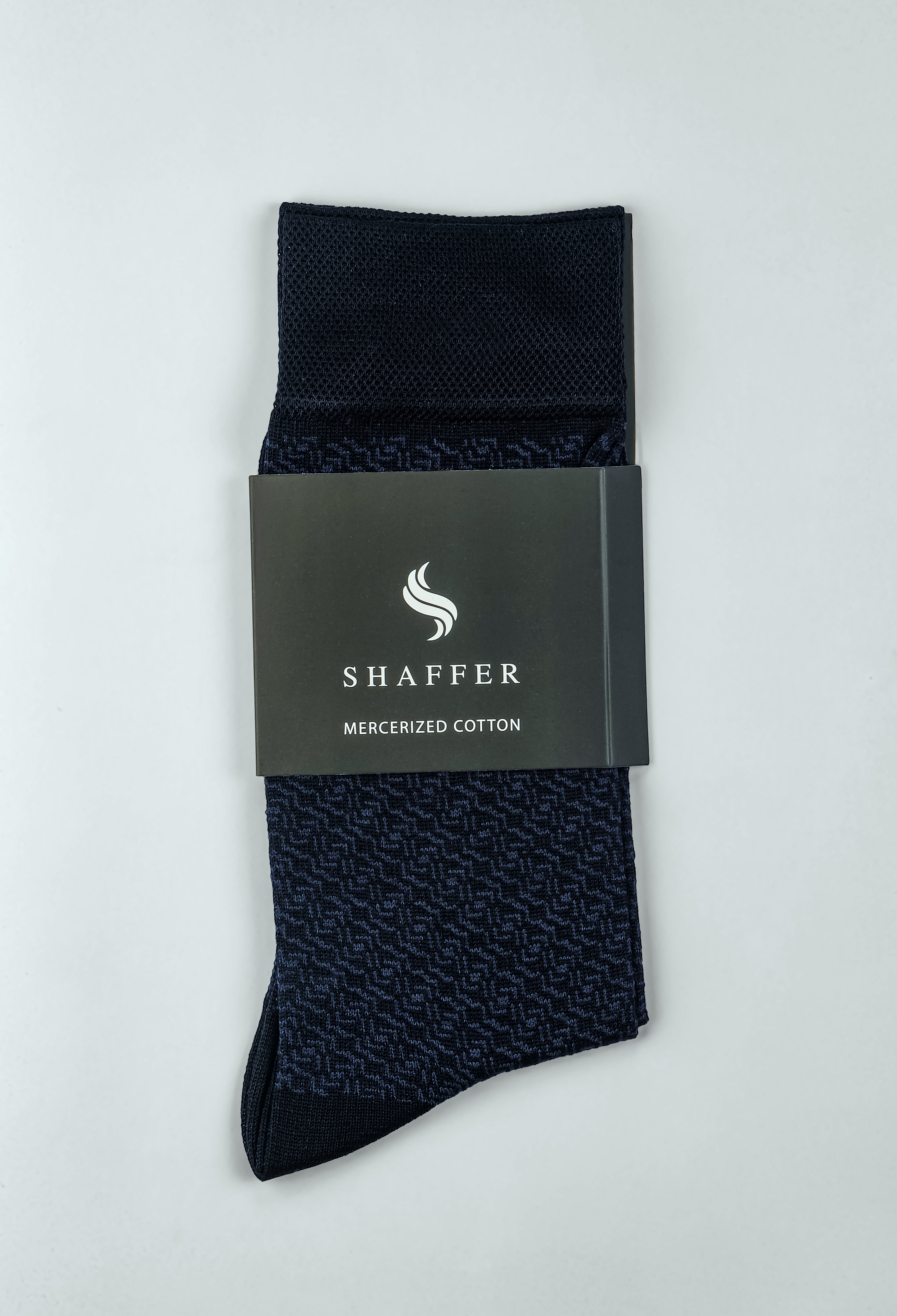 Navy Blue Snake Weave Mercerized Socks