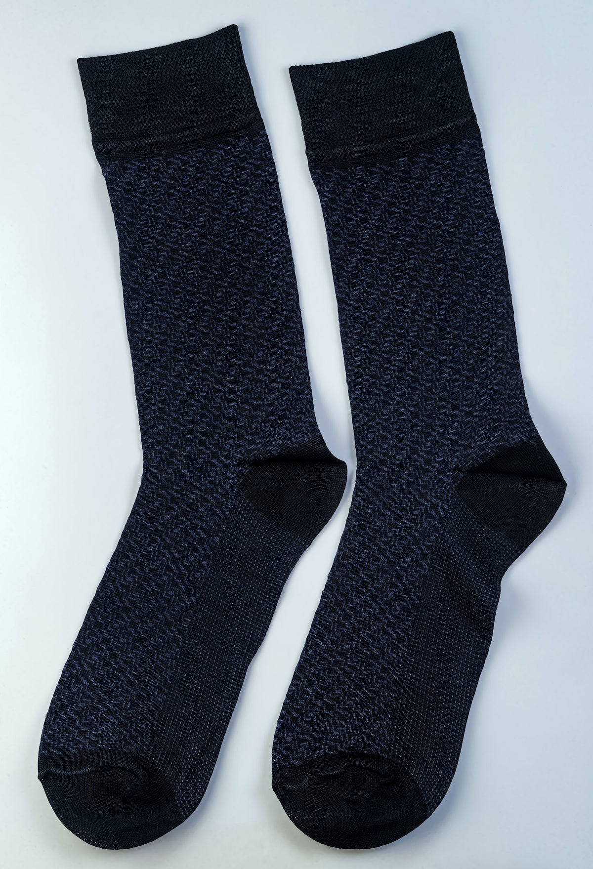 Navy Blue Snake Weave Mercerized Socks