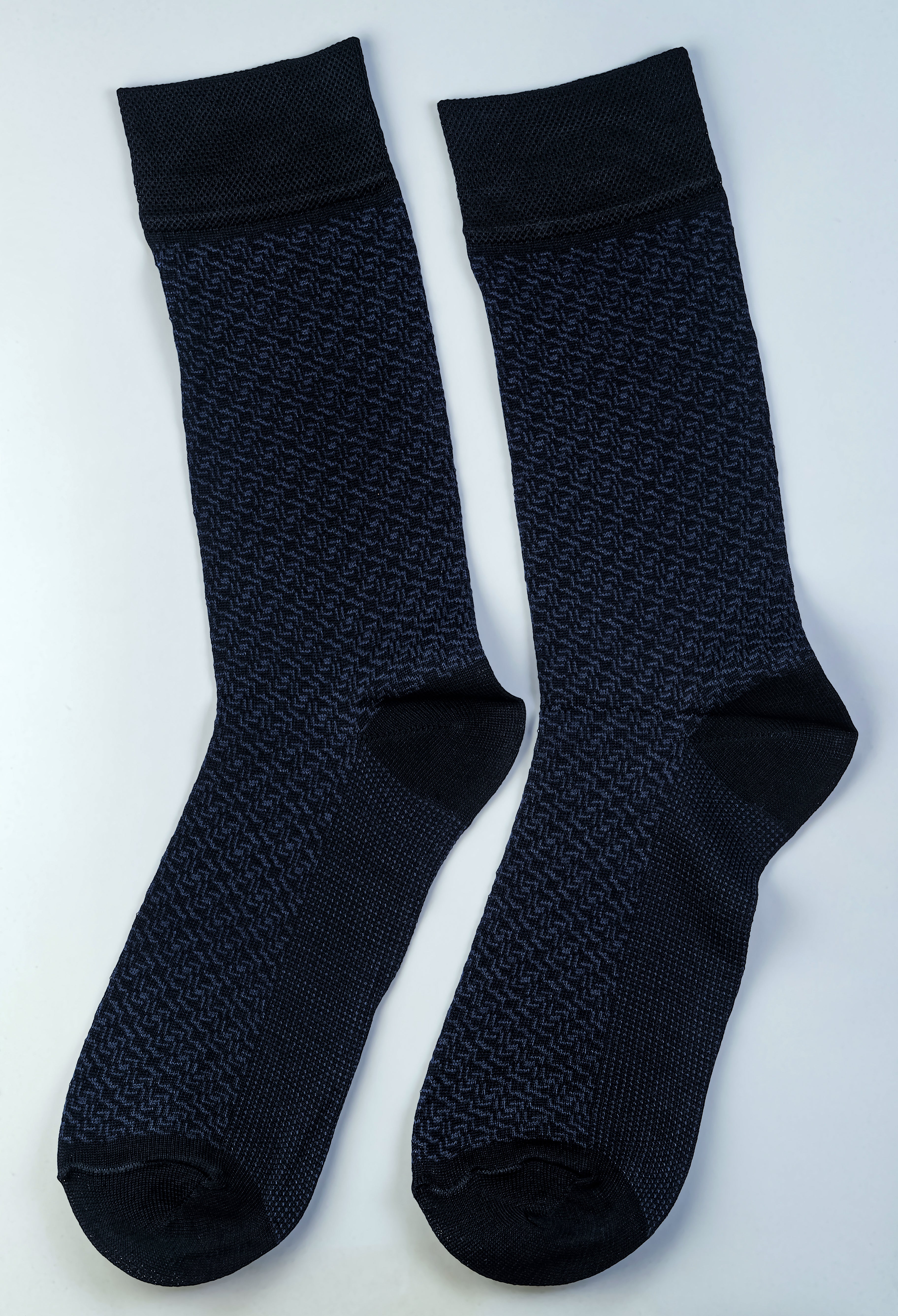 Navy Blue Snake Weave Mercerized Socks