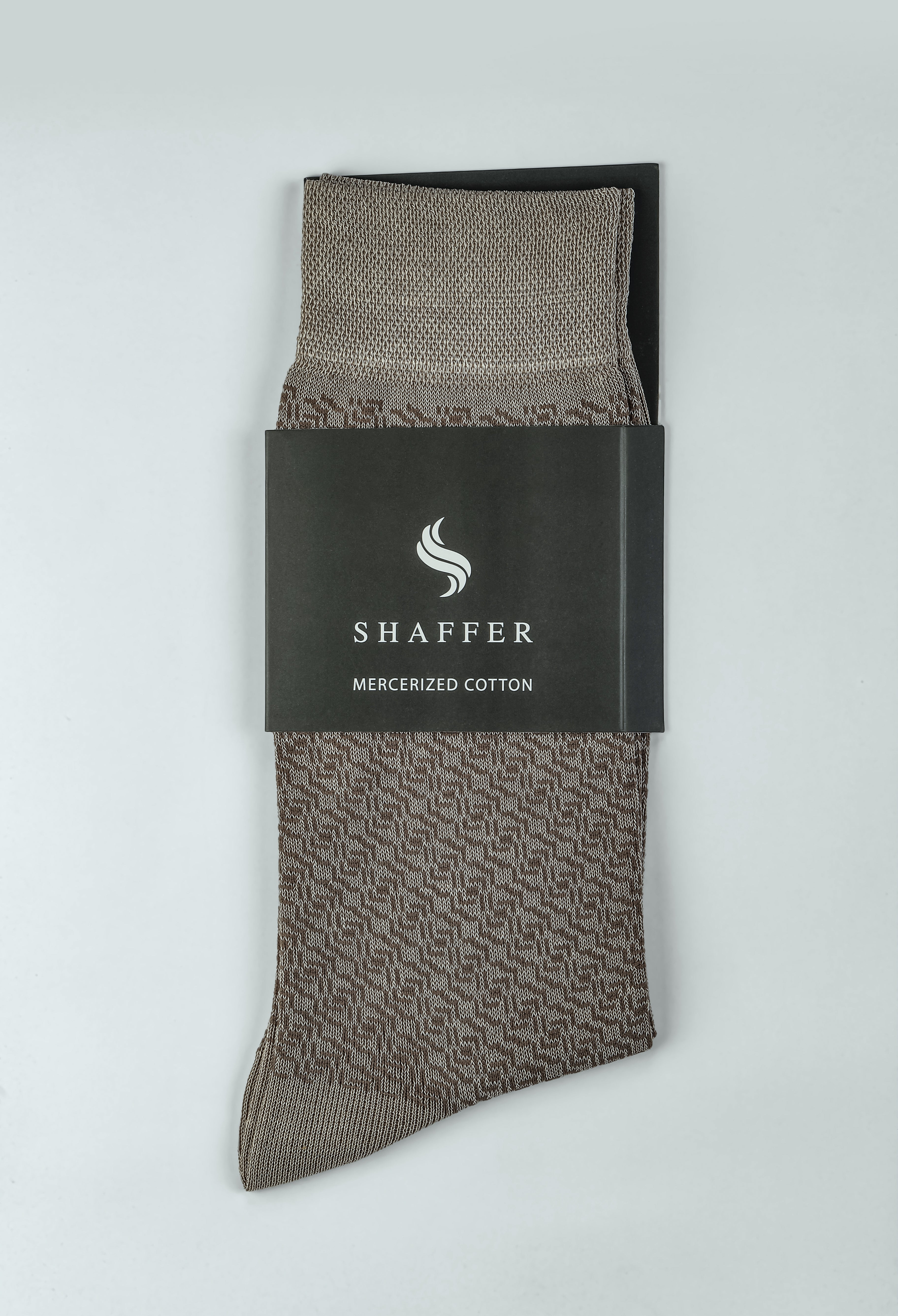 Sand Brown Snake Weave Mercerized Socks